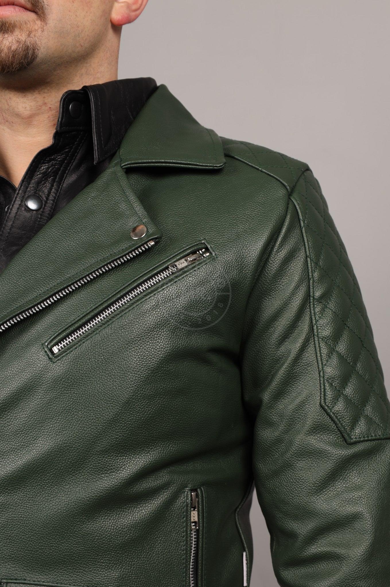 Leather Brando Jacket - Dark Green at MR. Riegillio