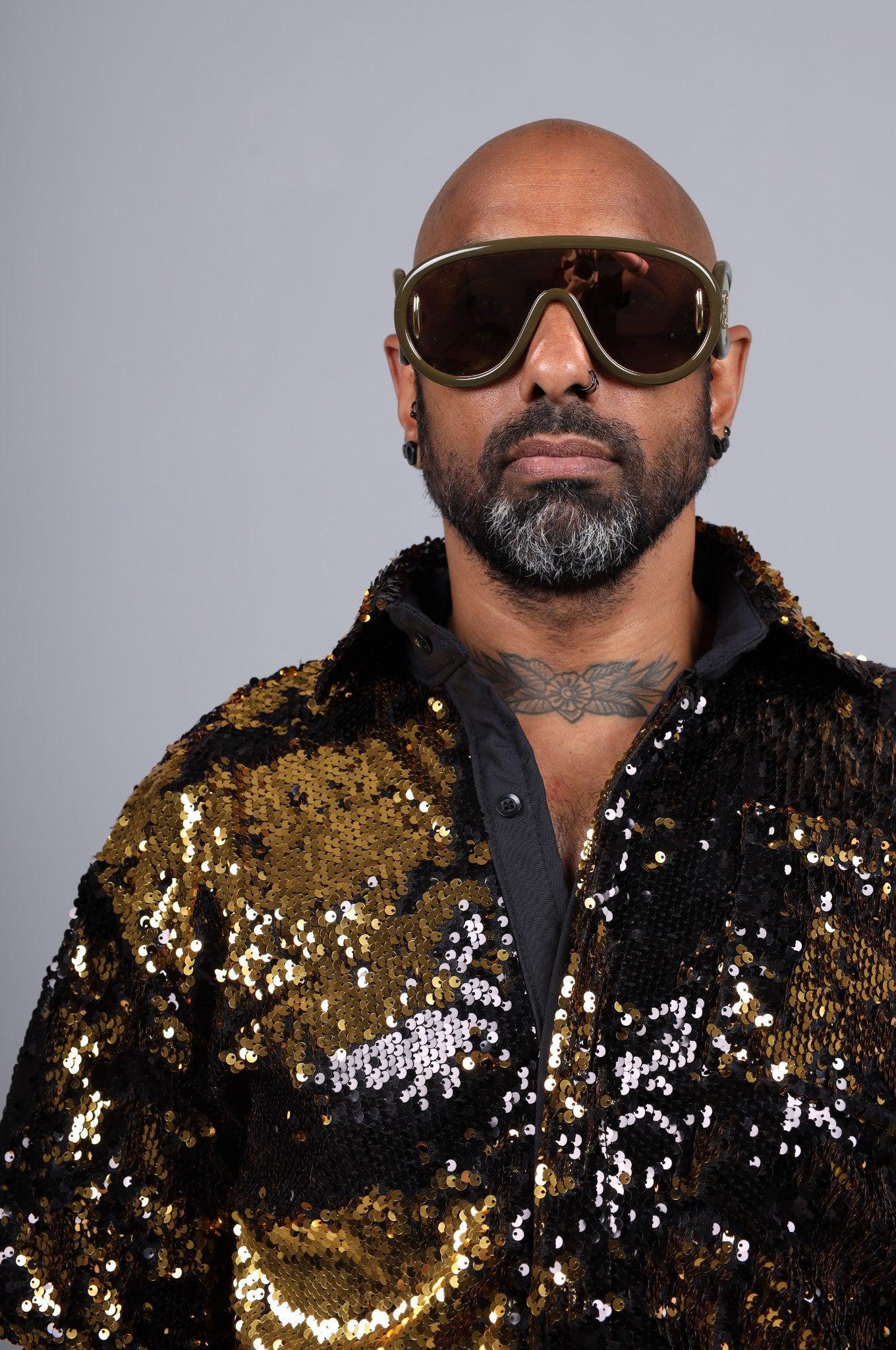 Black/Gold Sequin Shirt *STORE ONLY* at MR. Riegillio