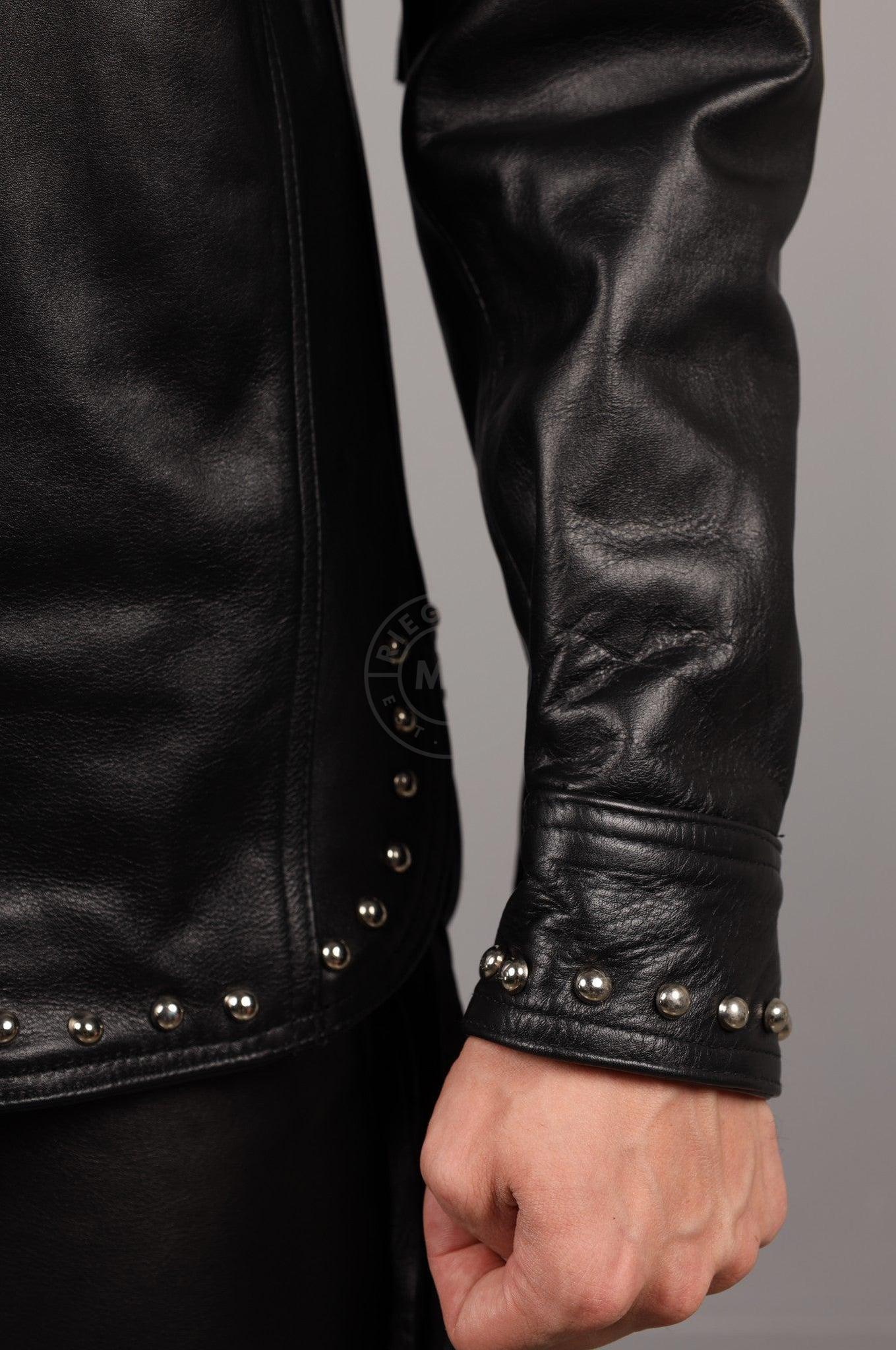 Black Leather Fringe Jacket at MR. Riegillio