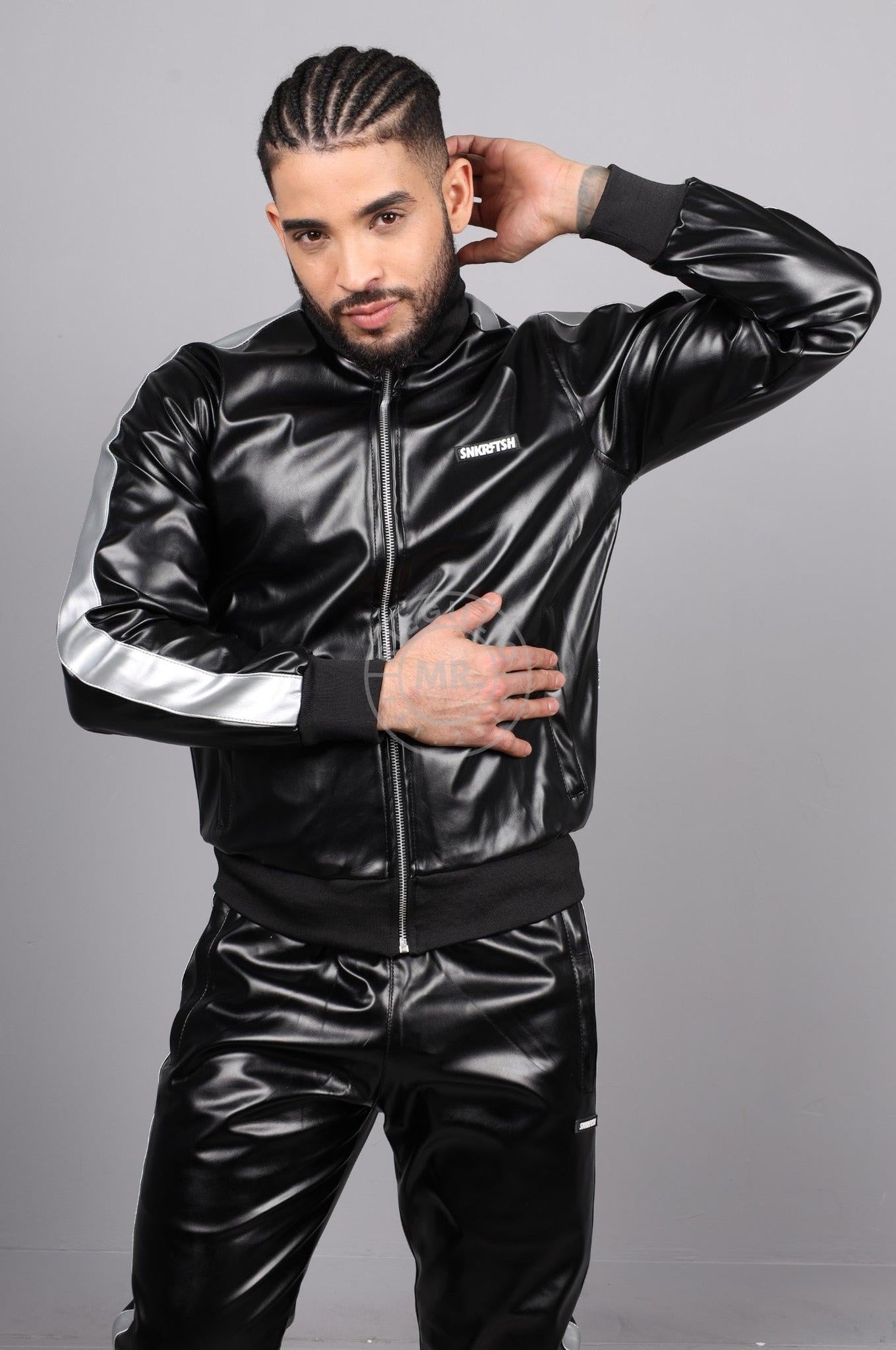 MR. X SNKRFTSH Tracksuit Jacket - Silver Stripe at MR. Riegillio