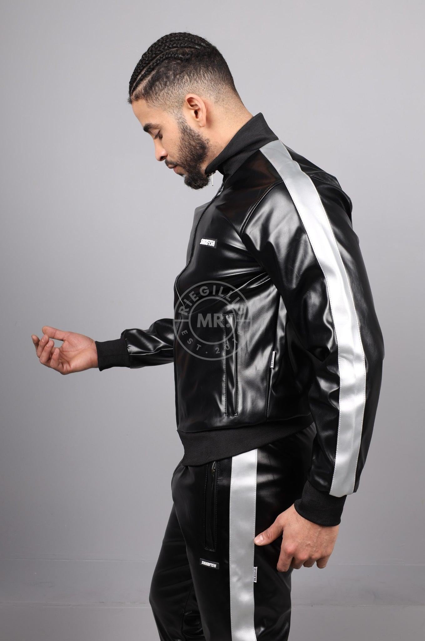 MR. X SNKRFTSH Tracksuit Jacket - Silver Stripe at MR. Riegillio