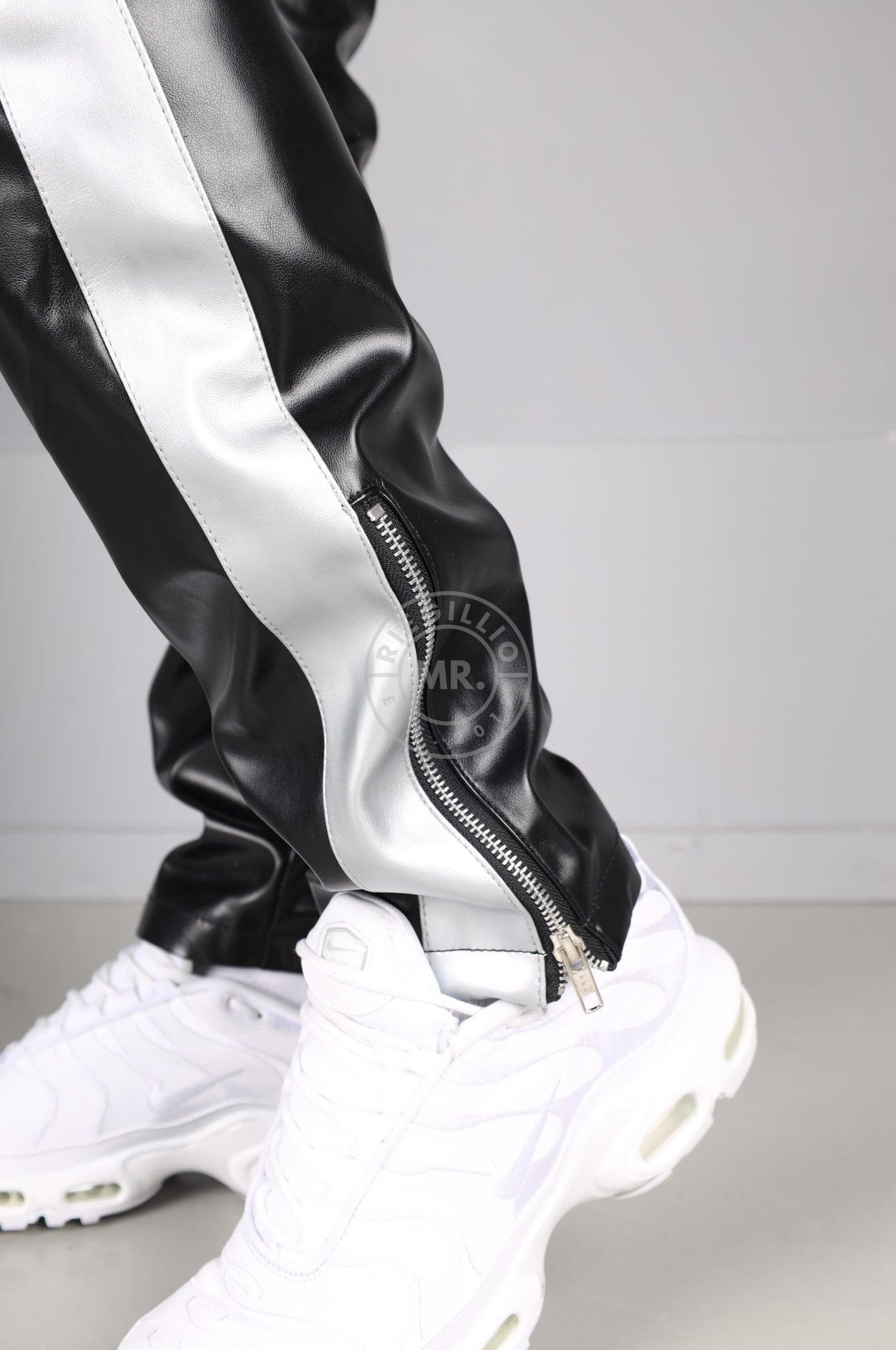 MR. X SNKRFTSH Tracksuit Pants - Silver Stripe at MR. Riegillio