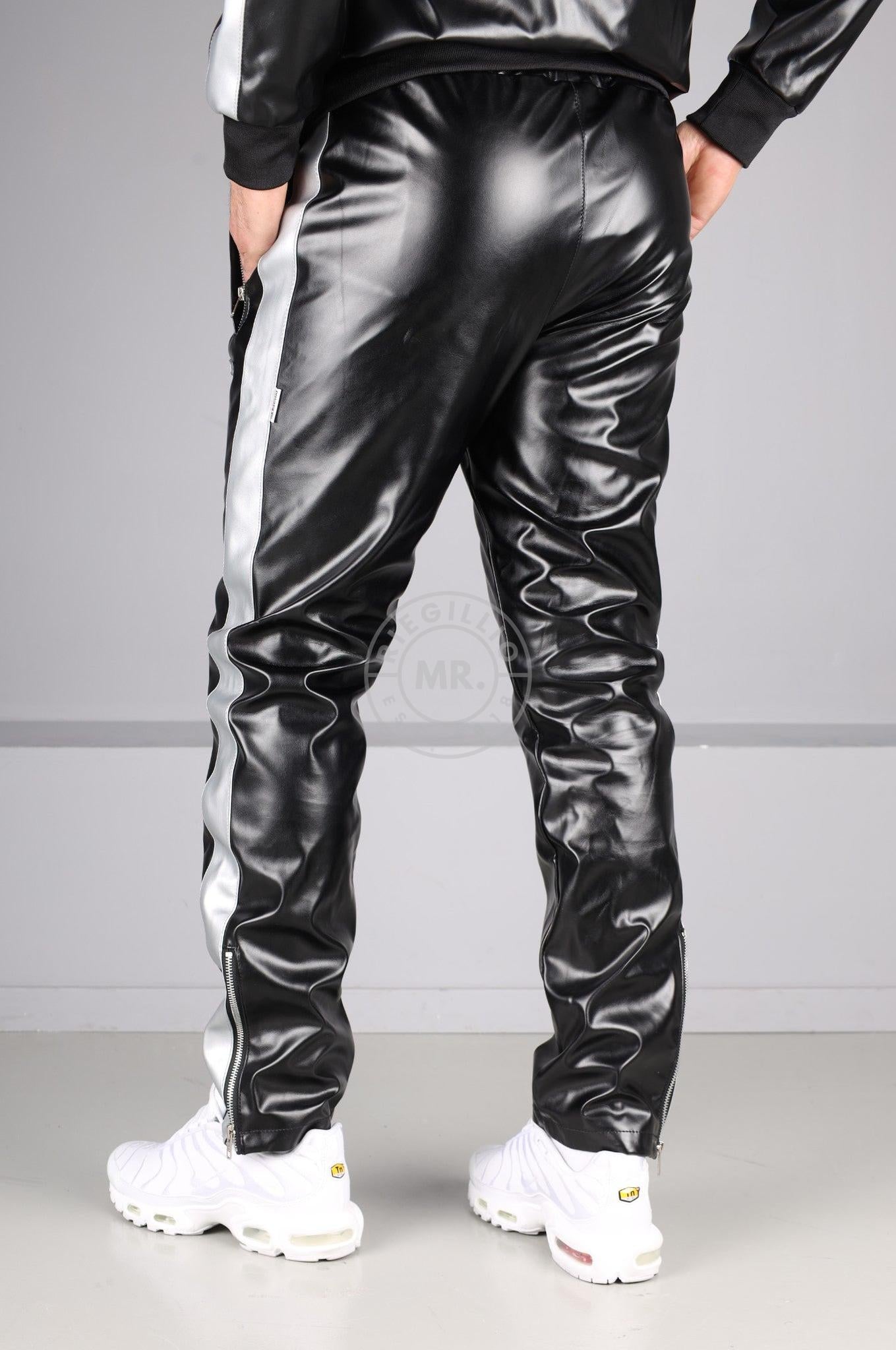 MR. X SNKRFTSH Tracksuit Pants - Silver Stripe at MR. Riegillio