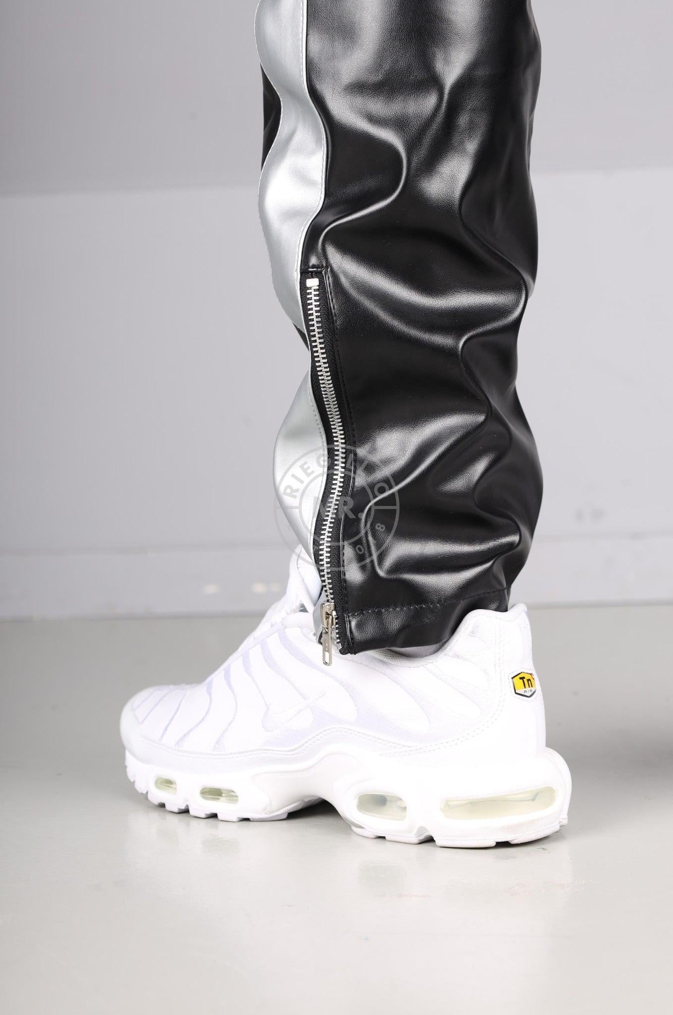 MR. X SNKRFTSH Tracksuit Pants - Silver Stripe at MR. Riegillio