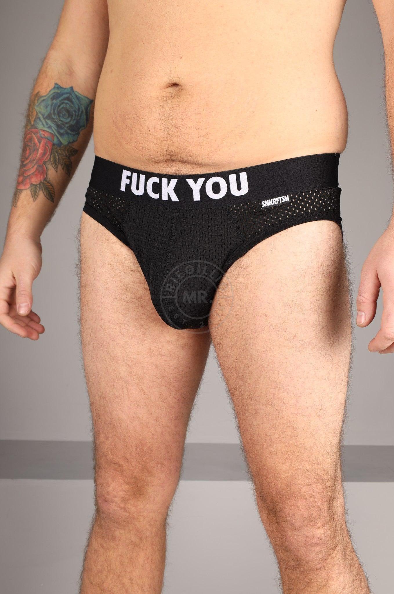 SNKRFTSH Mesh Brief FUCK YOU - Black at MR. Riegillio