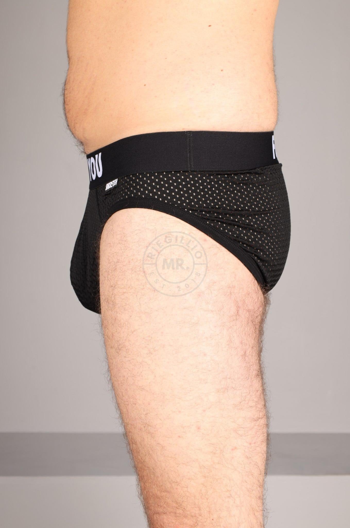 SNKRFTSH Mesh Brief FUCK YOU - Black at MR. Riegillio