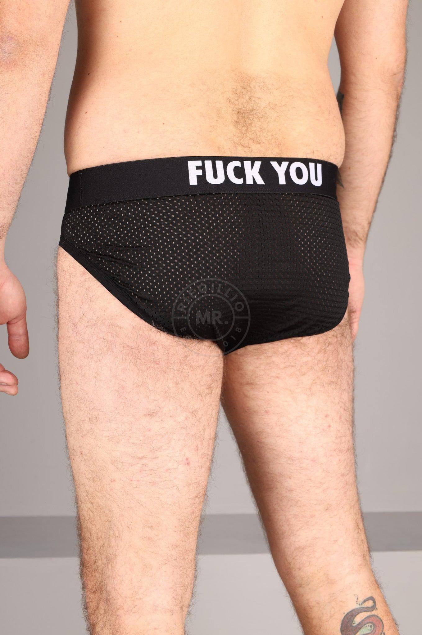 SNKRFTSH Mesh Brief FUCK YOU - Black at MR. Riegillio