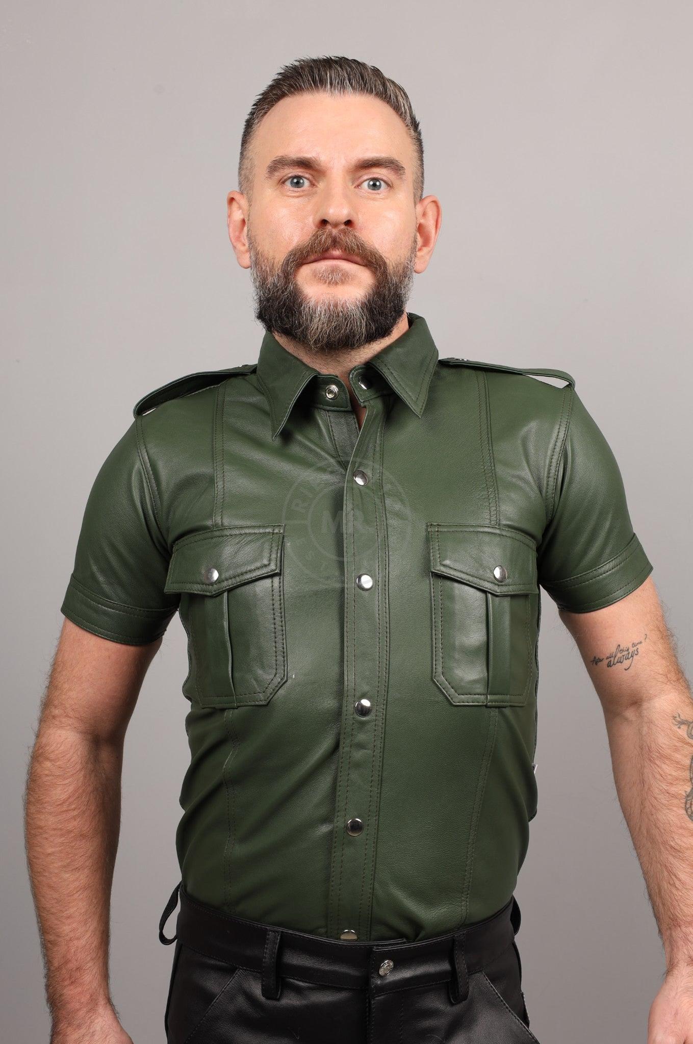 Green Leather Shirt at MR. Riegillio