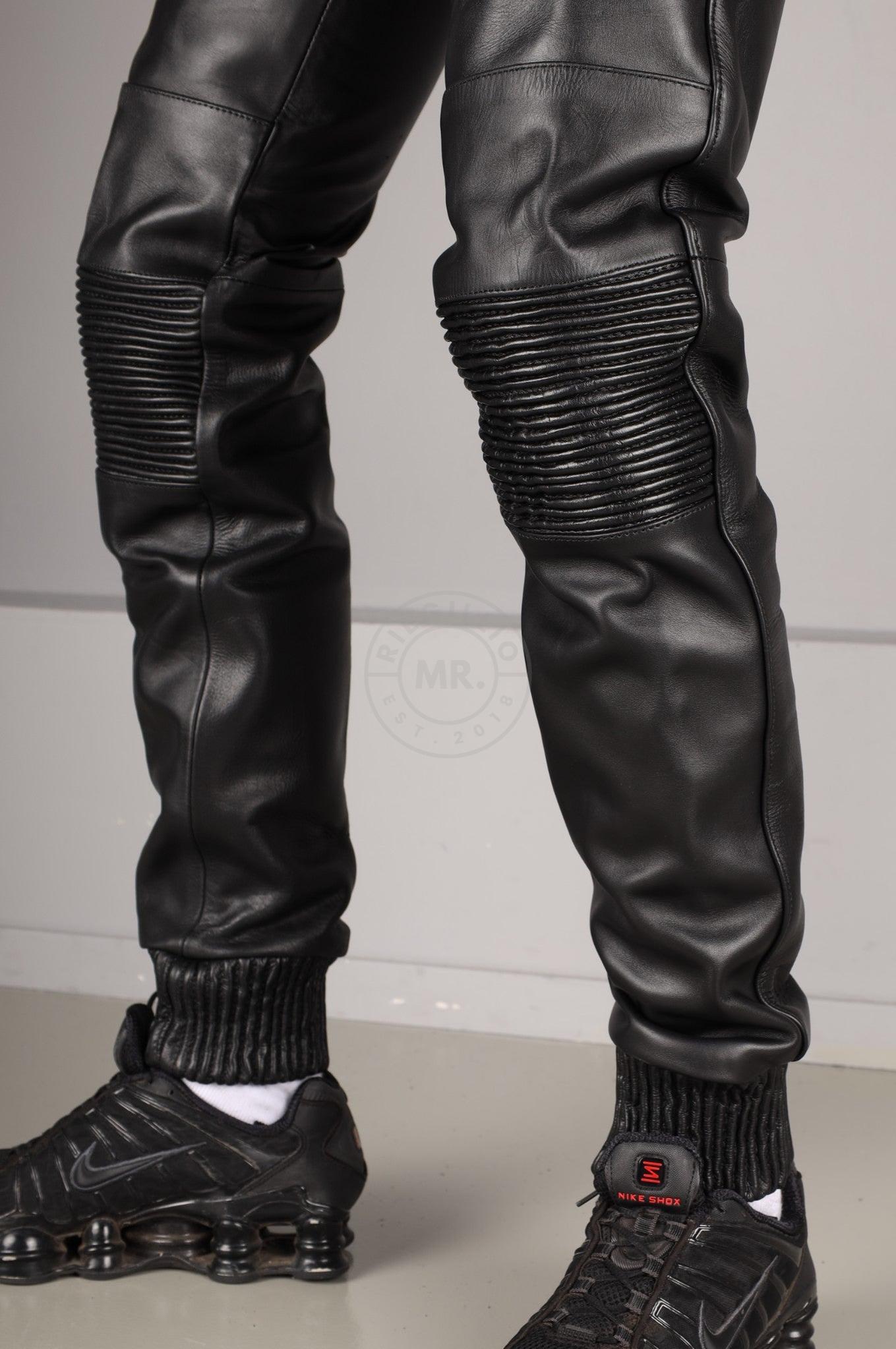 Black Leather Jogger Chaps at MR. Riegillio