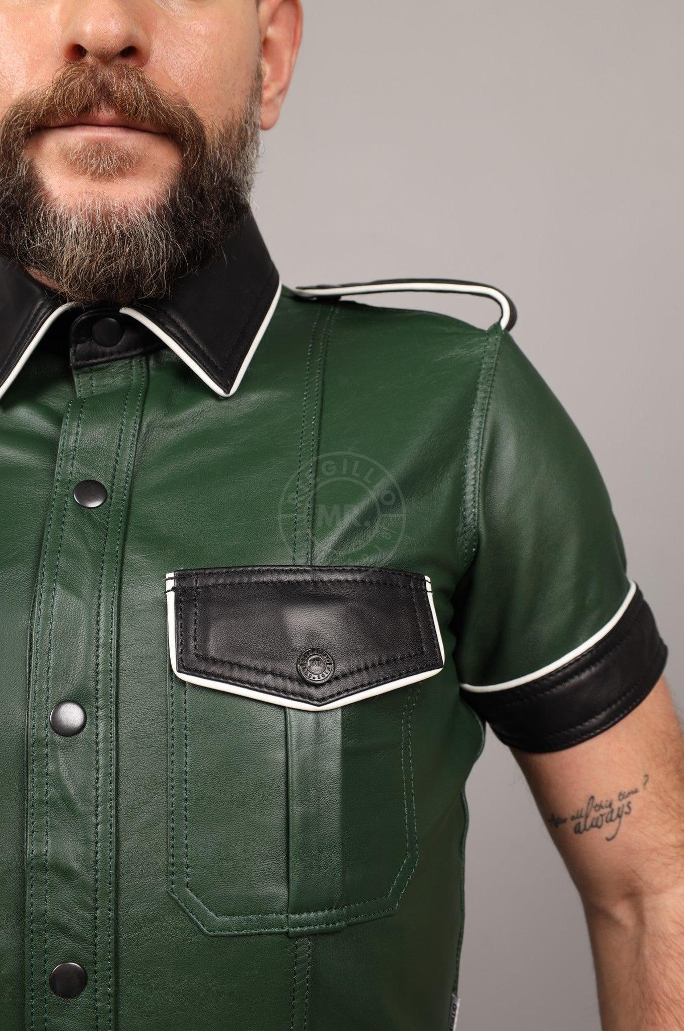 Colored Leather Shirt - Green at MR. Riegillio