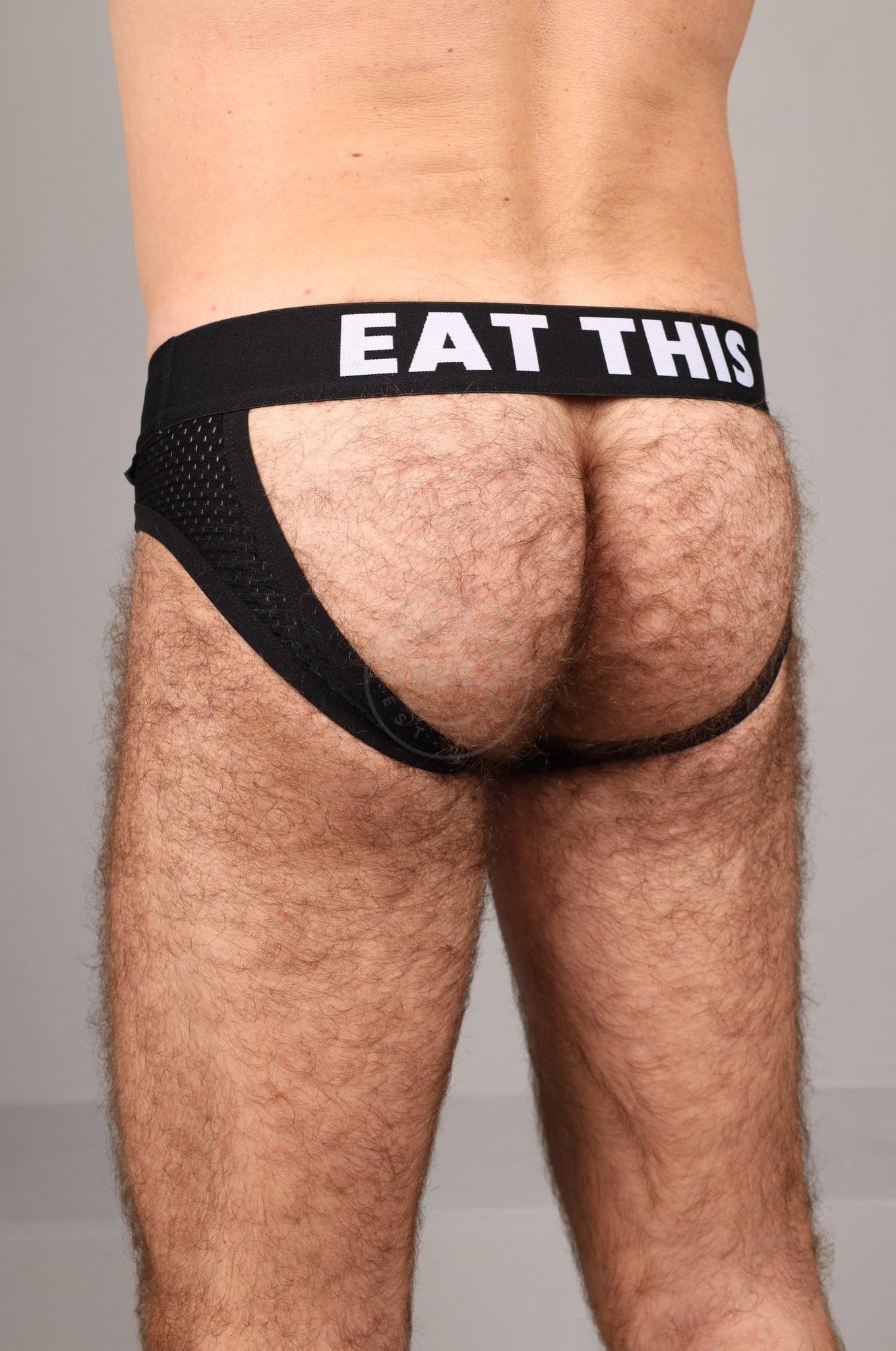 SNKRFTSH Mesh Jock SUCK THIS / EAT THIS - Black at MR. Riegillio
