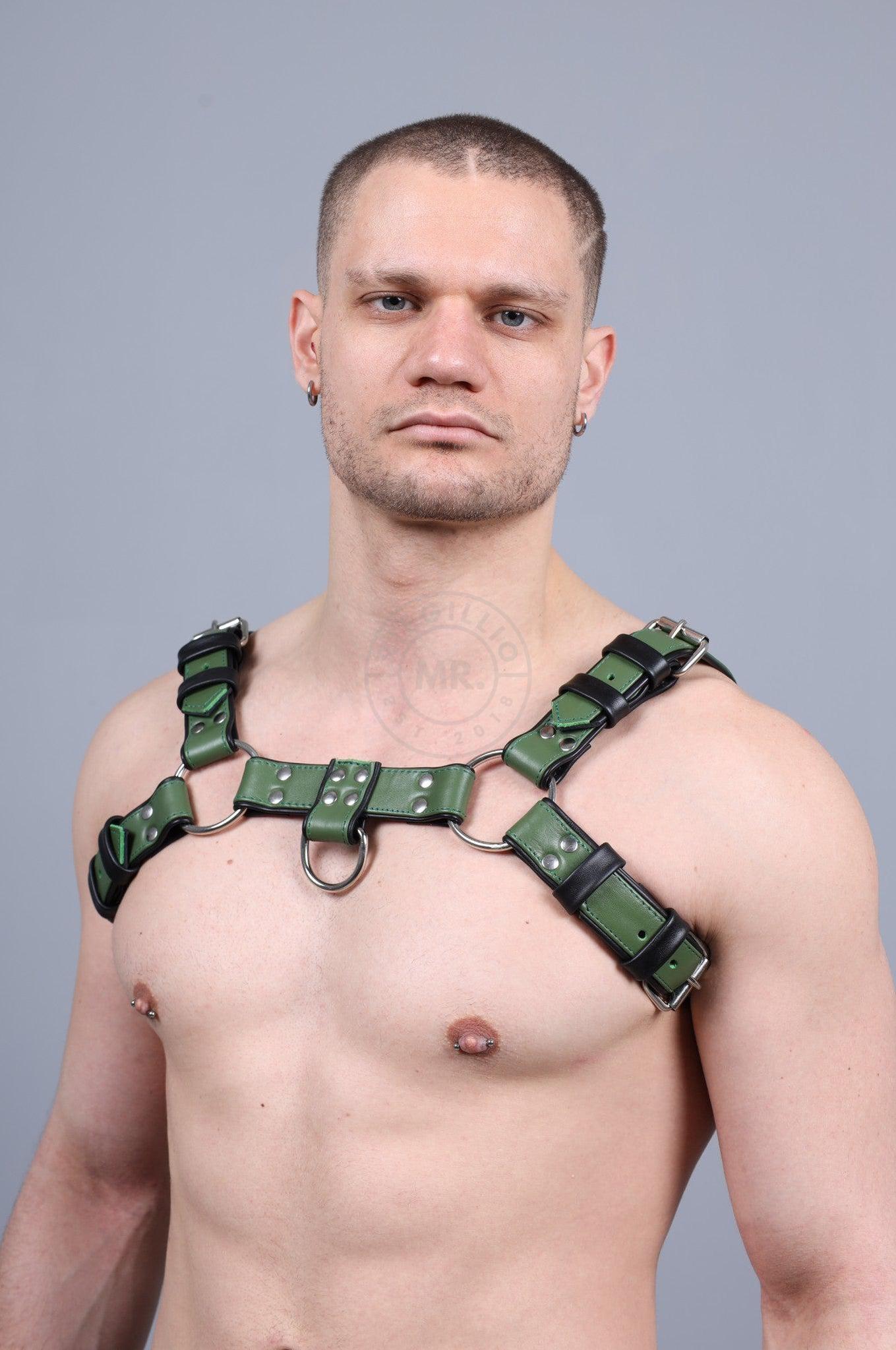 Leather Harness - Army Green at MR. Riegillio