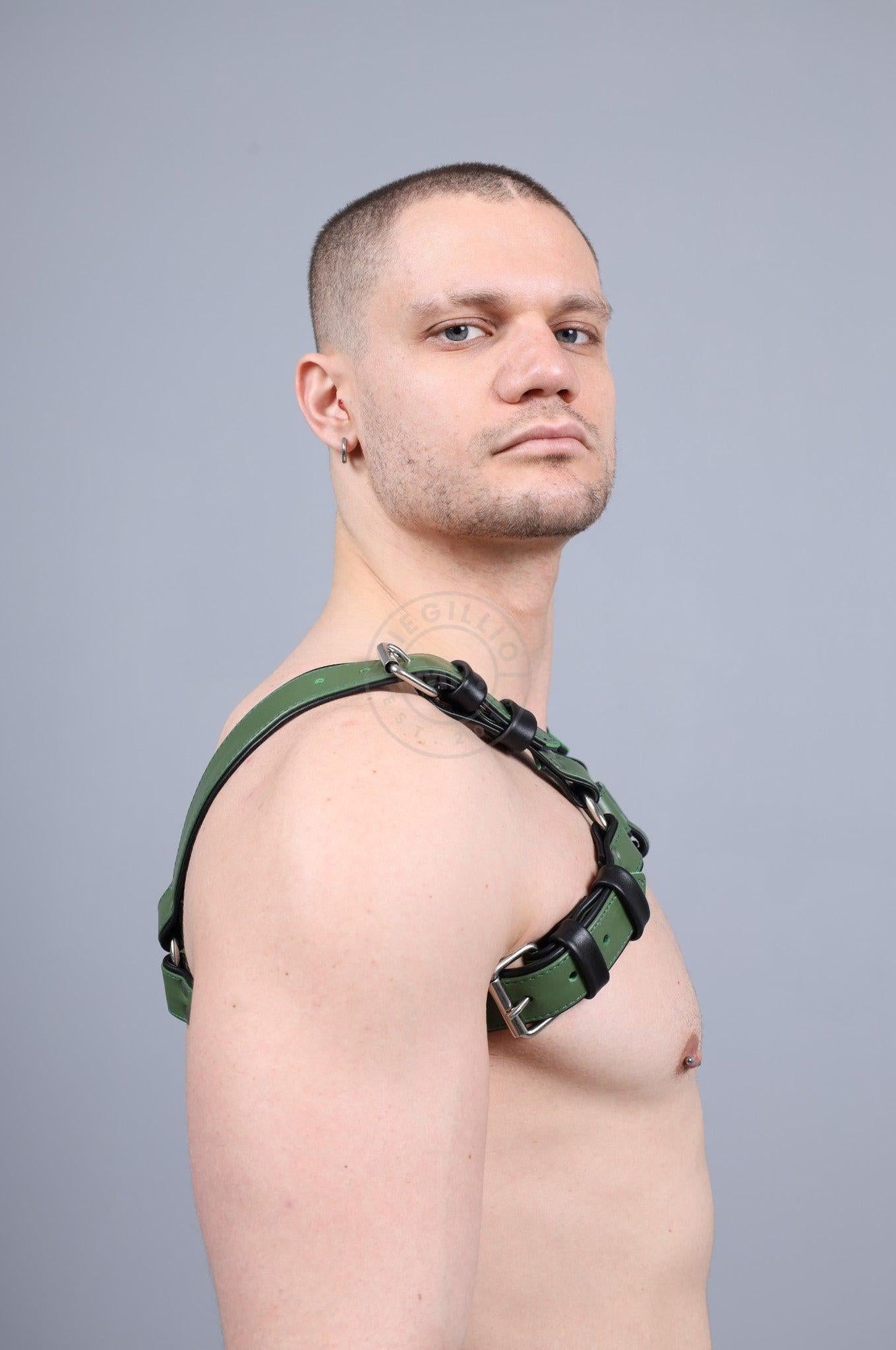 Leather Harness - Army Green at MR. Riegillio
