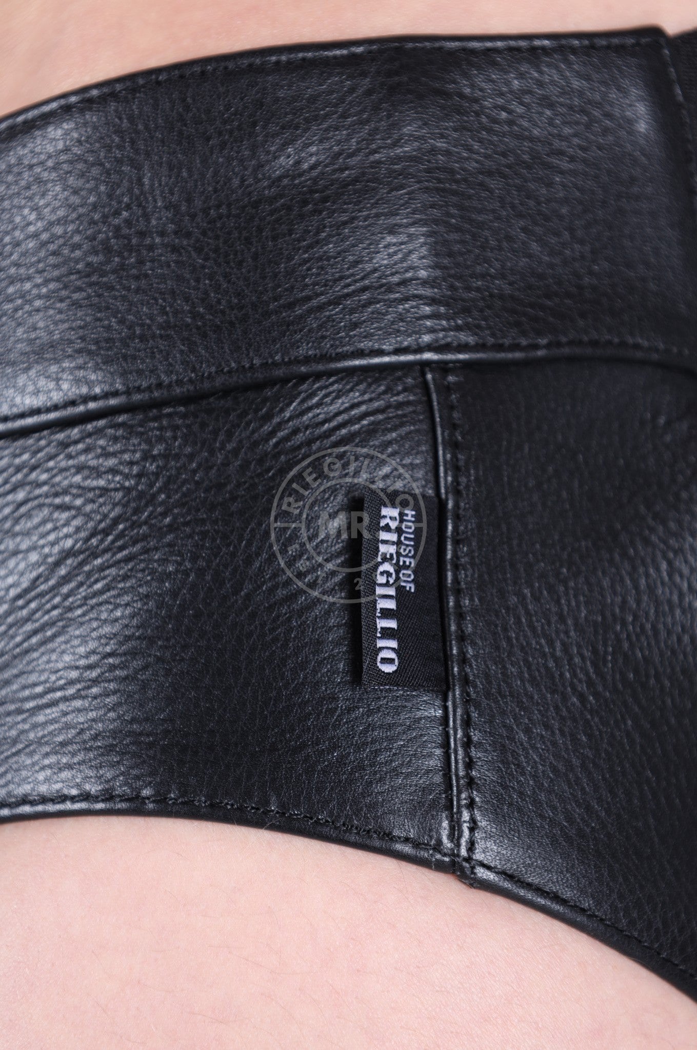 Power Leather Jockstrap - White Stripe at MR. Riegillio