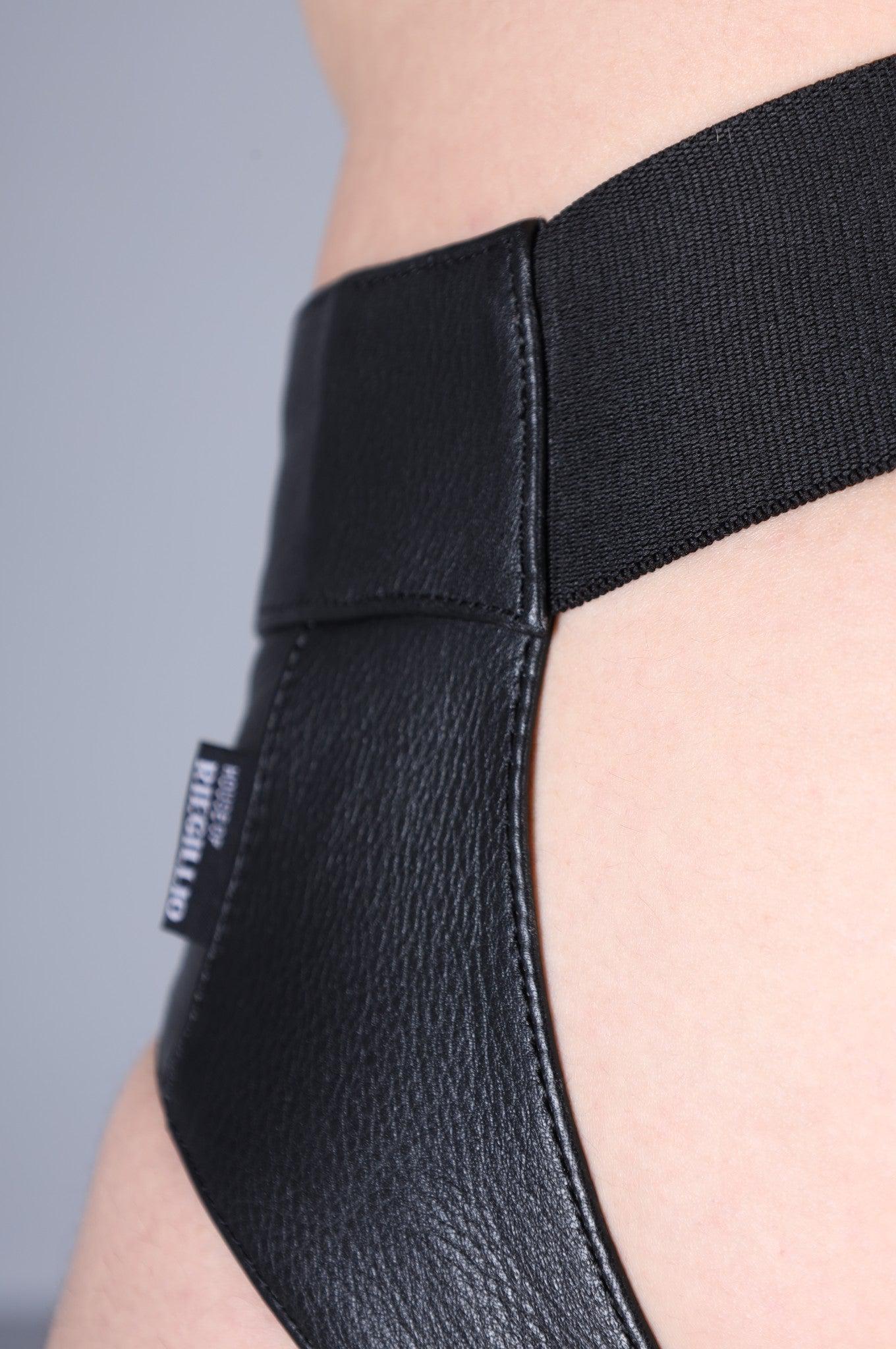 Power Leather Jockstrap - Army Green Stripe at MR. Riegillio