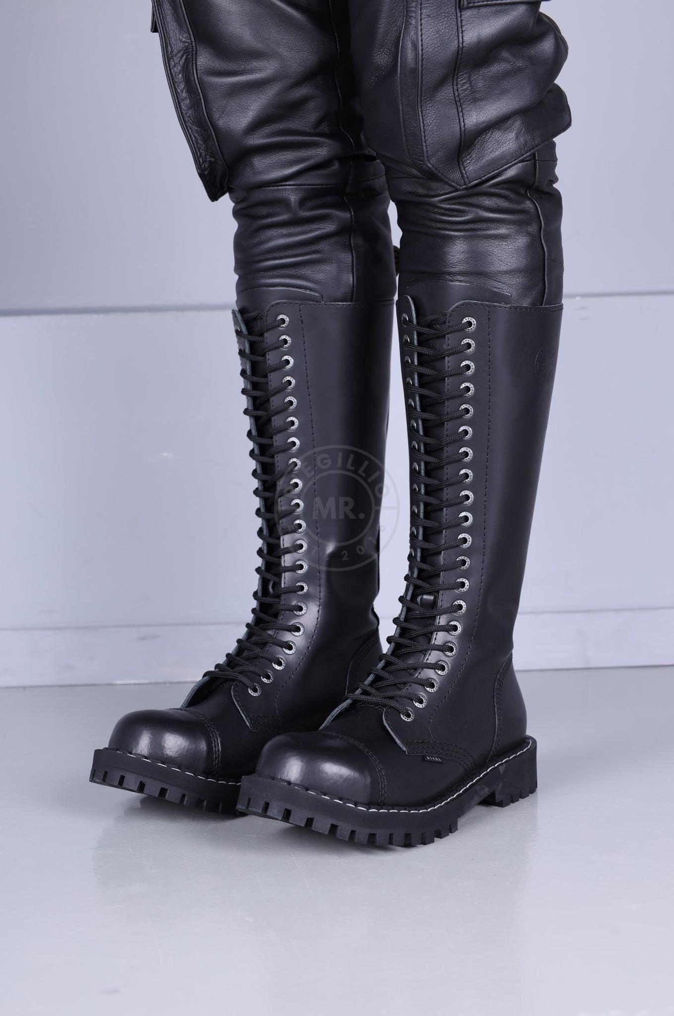 Black Steel Boots Skinhead Boots 20 hole at MR. Riegillio