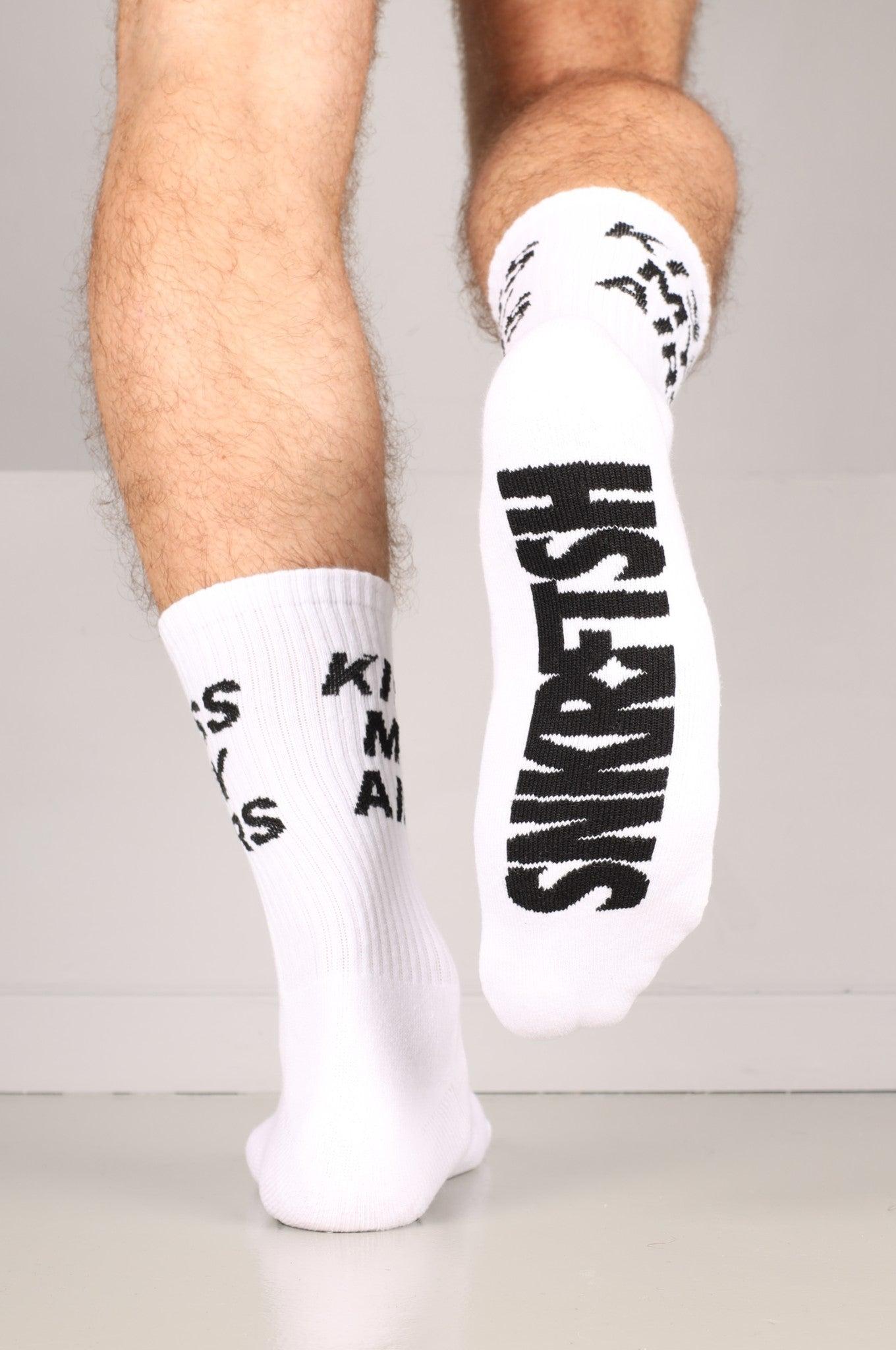 SNKRFTSH KISS MY AIRS Socks at MR. Riegillio