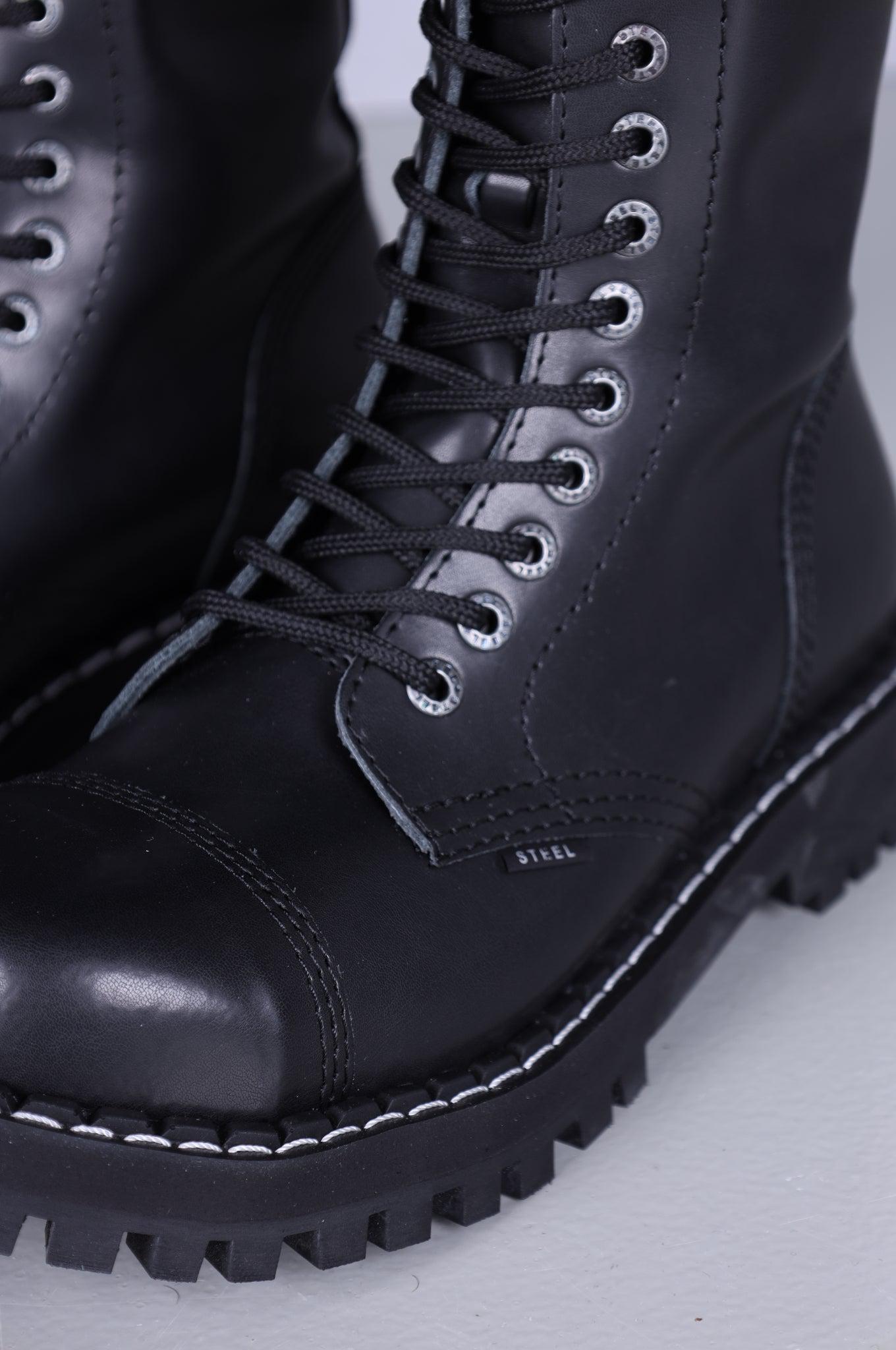 Black Steel Boots Skinhead Boots 20 hole at MR. Riegillio