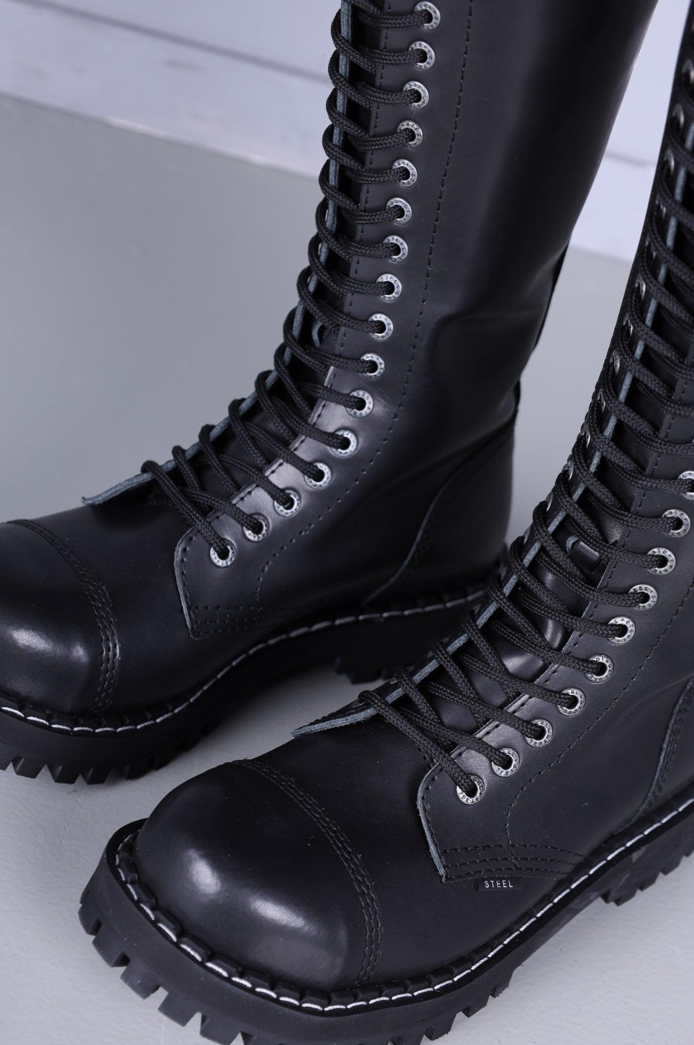 Black Steel Boots Skinhead Boots 20 hole at MR. Riegillio