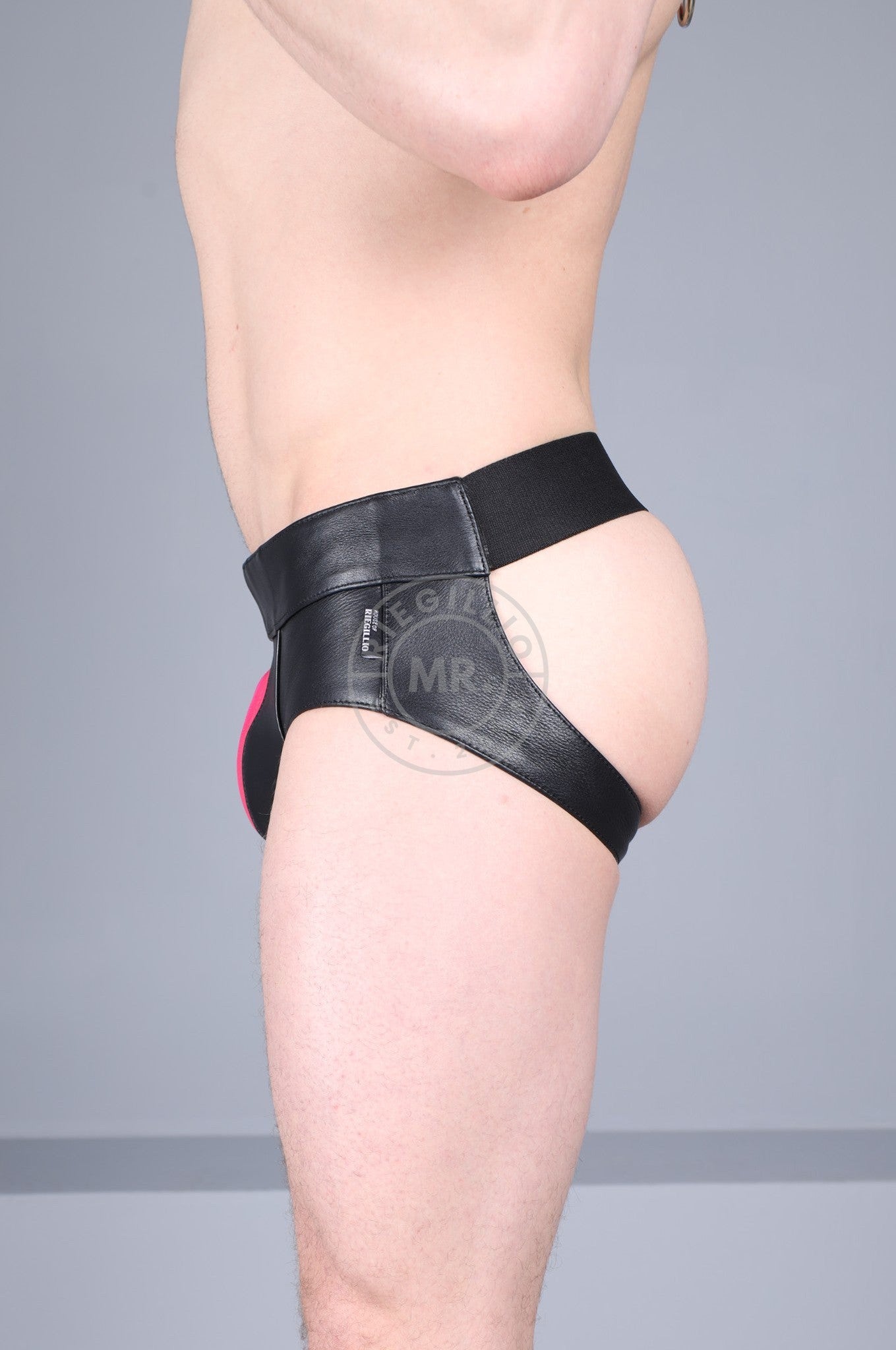 Power Leather Jockstrap - Pink Stripe at MR. Riegillio