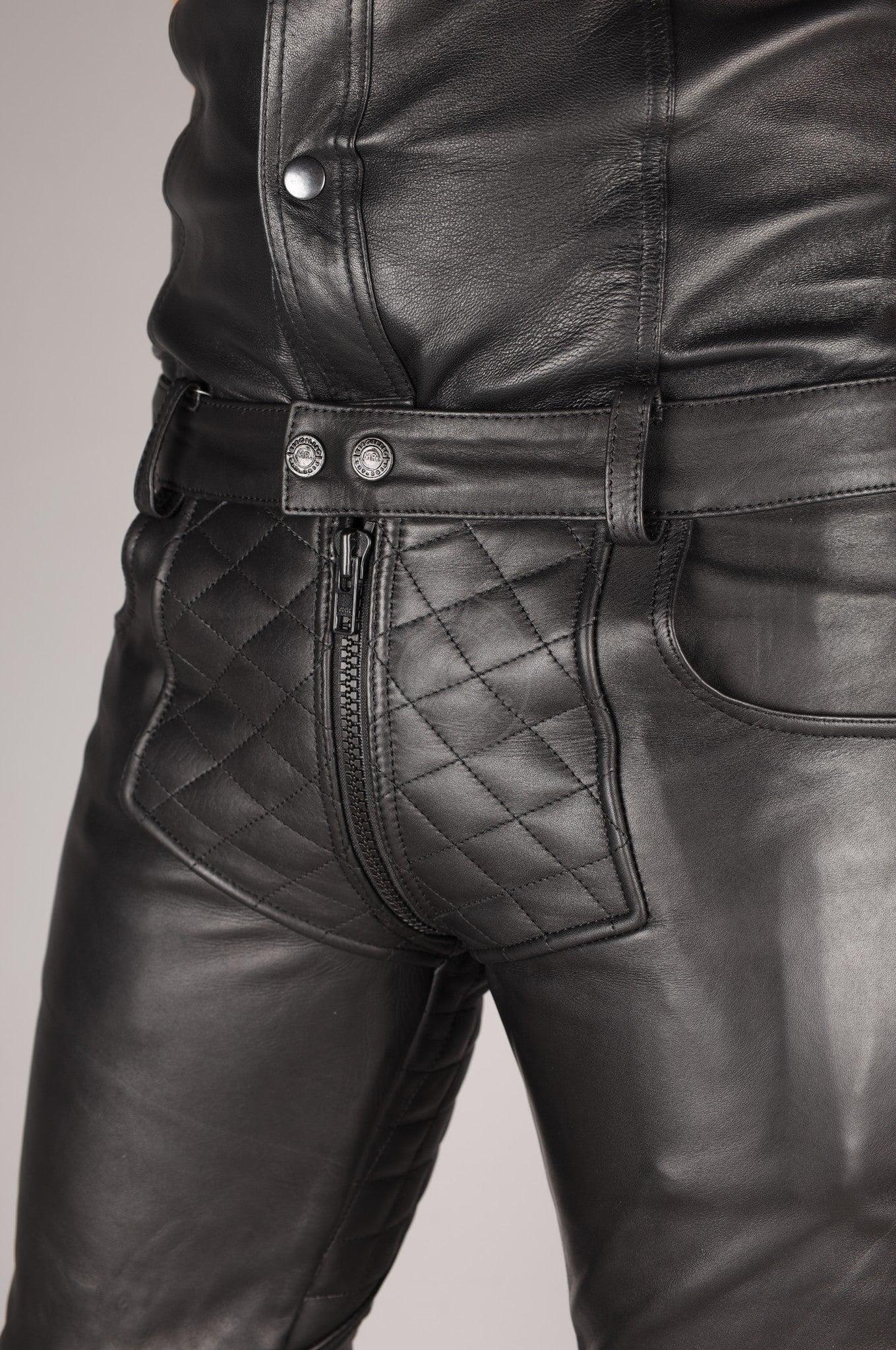 Padded Thru Zip Pants - Black at MR. Riegillio
