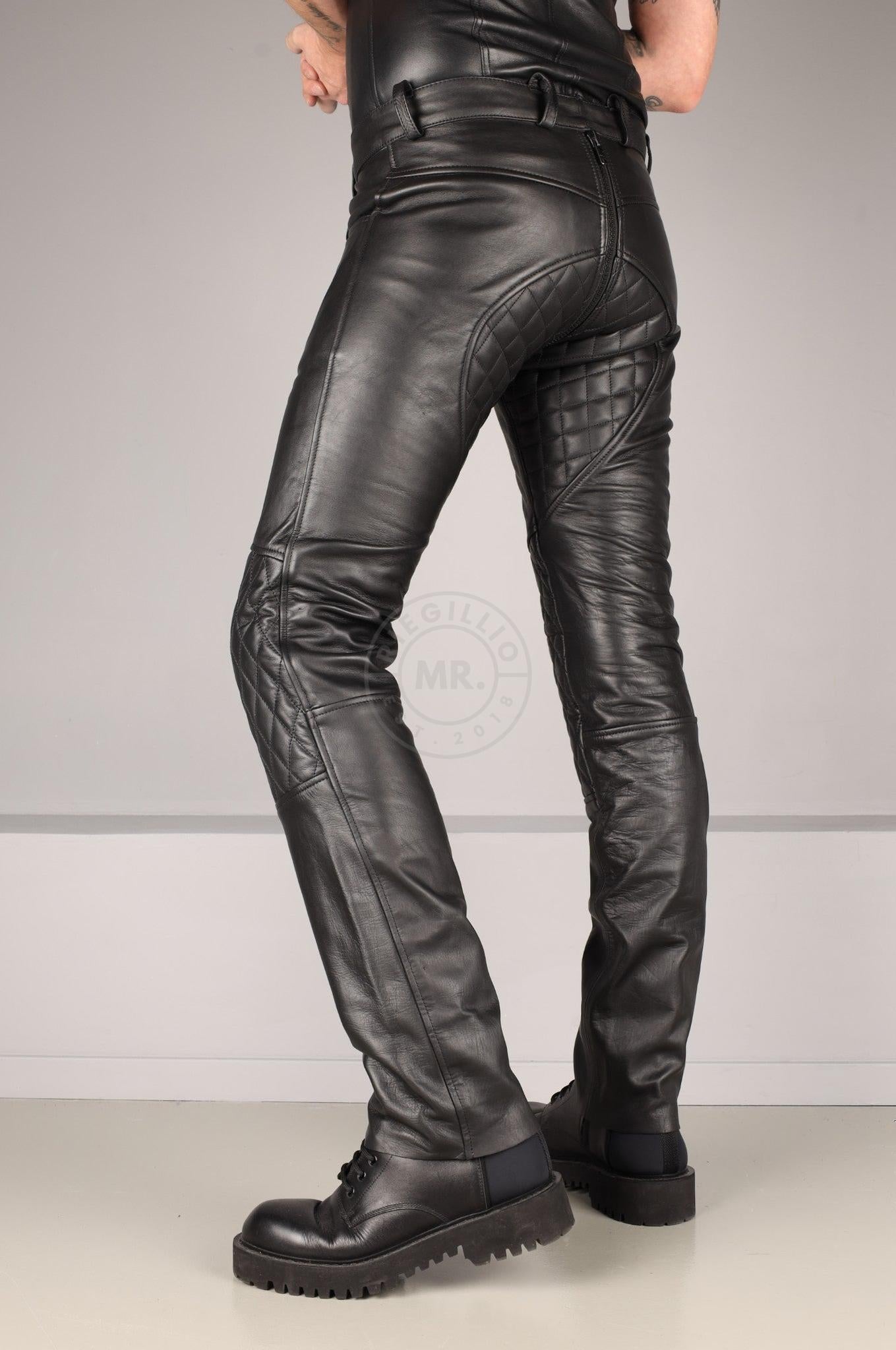 Padded Thru Zip 5 Pocket Pants - Black at MR. Riegillio