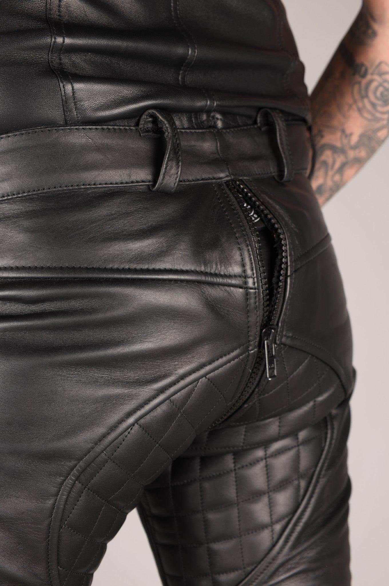 Padded Thru Zip Pants - Black at MR. Riegillio