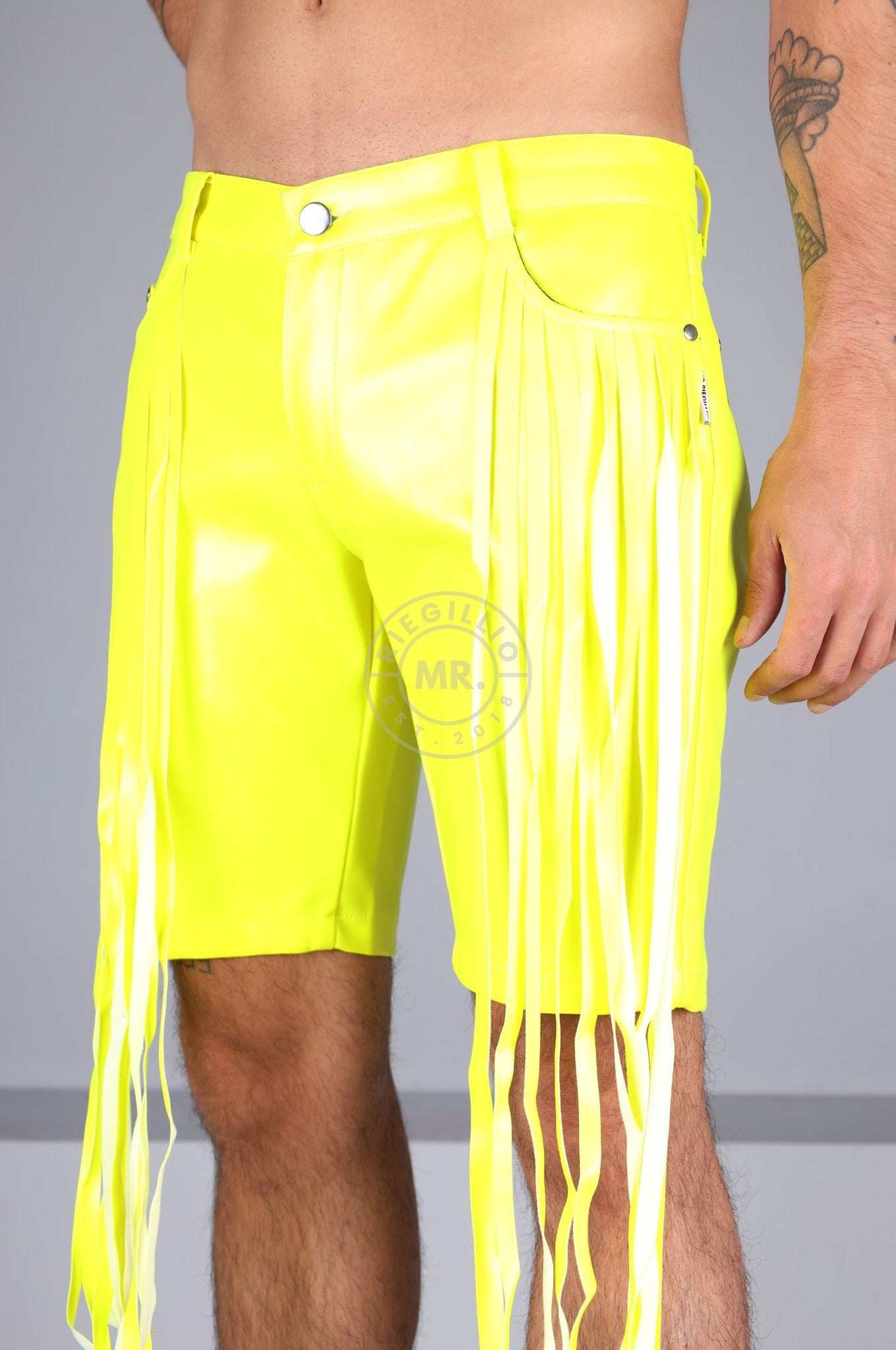 MR. Fringe Pocket Short - Neon Yellow at MR. Riegillio