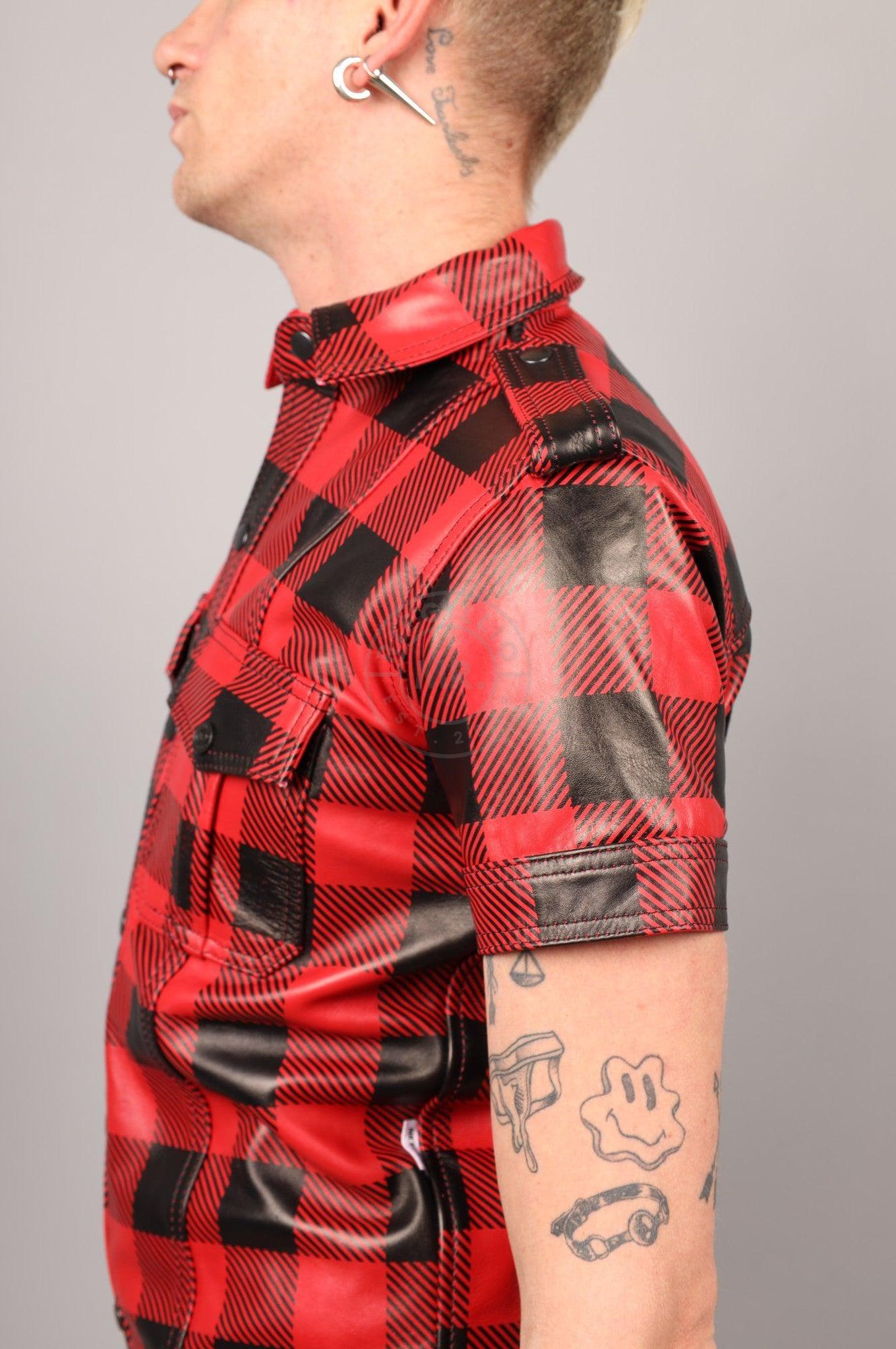 Red Flannel Leather Shirt at MR. Riegillio