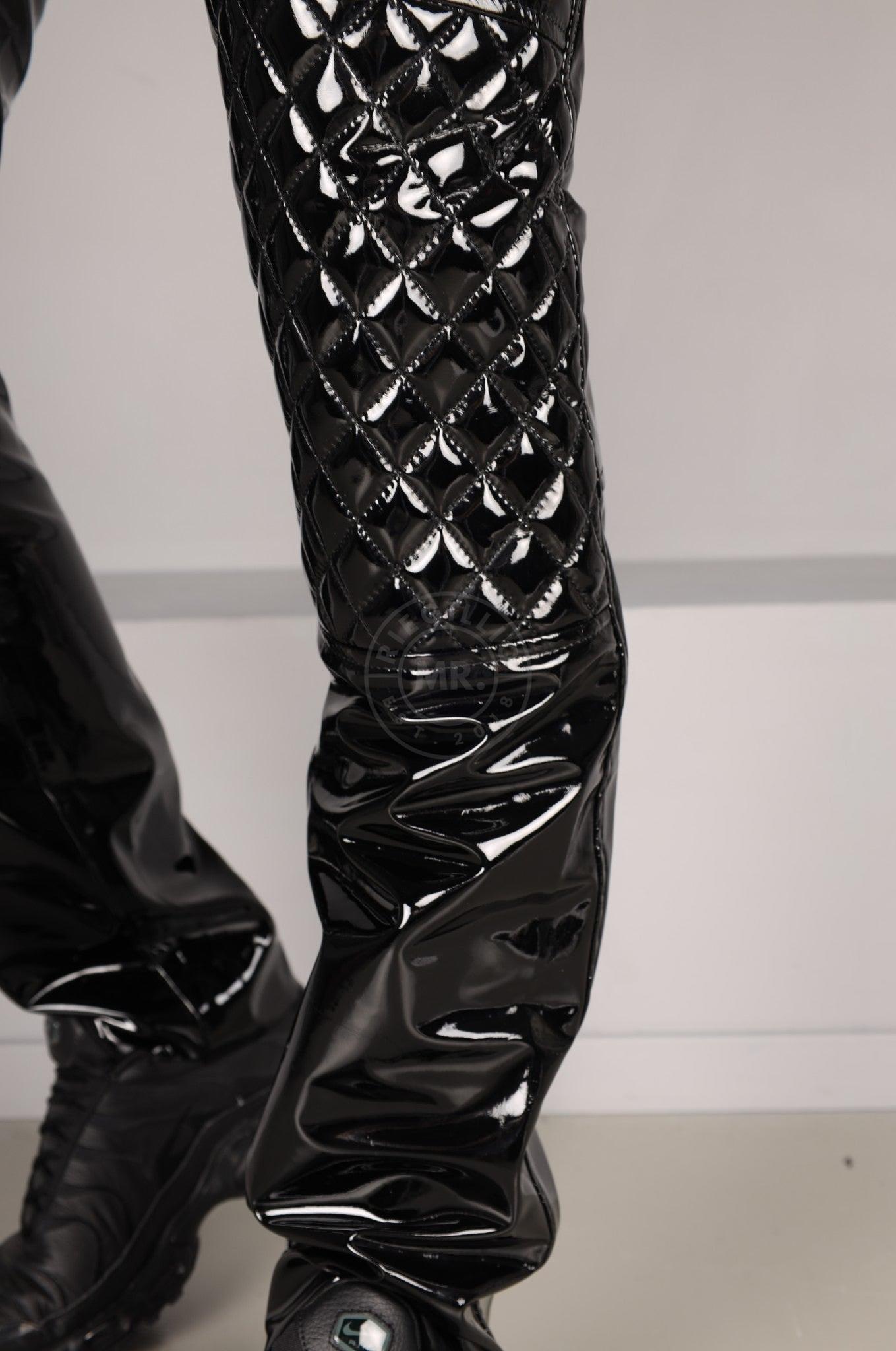 Padded PVC Pants - Thru Zip - Red Piping at MR. Riegillio