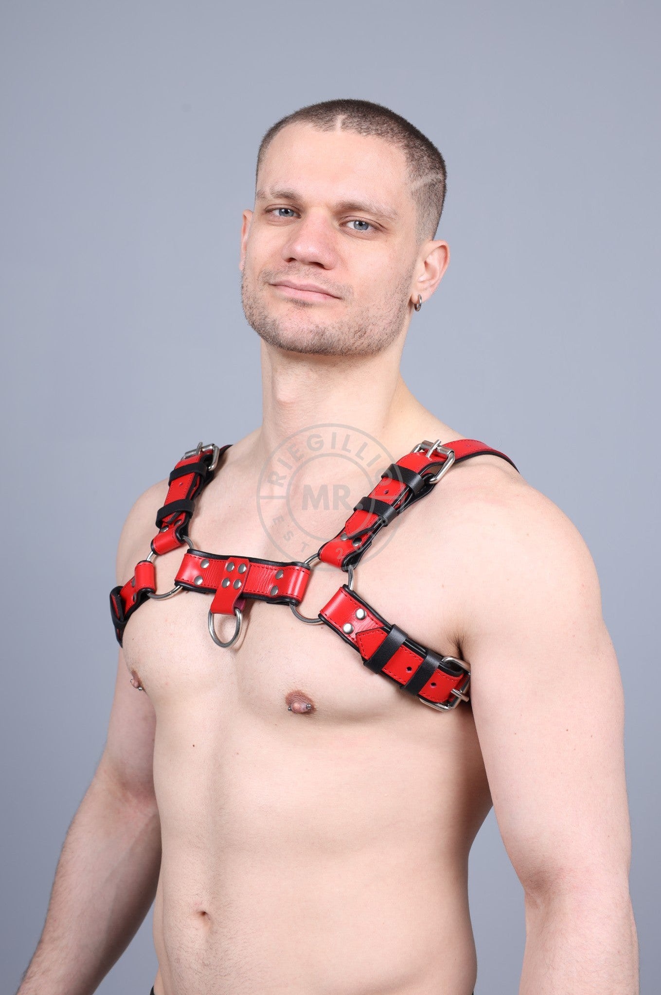 Leather Harness - Red-at MR. Riegillio