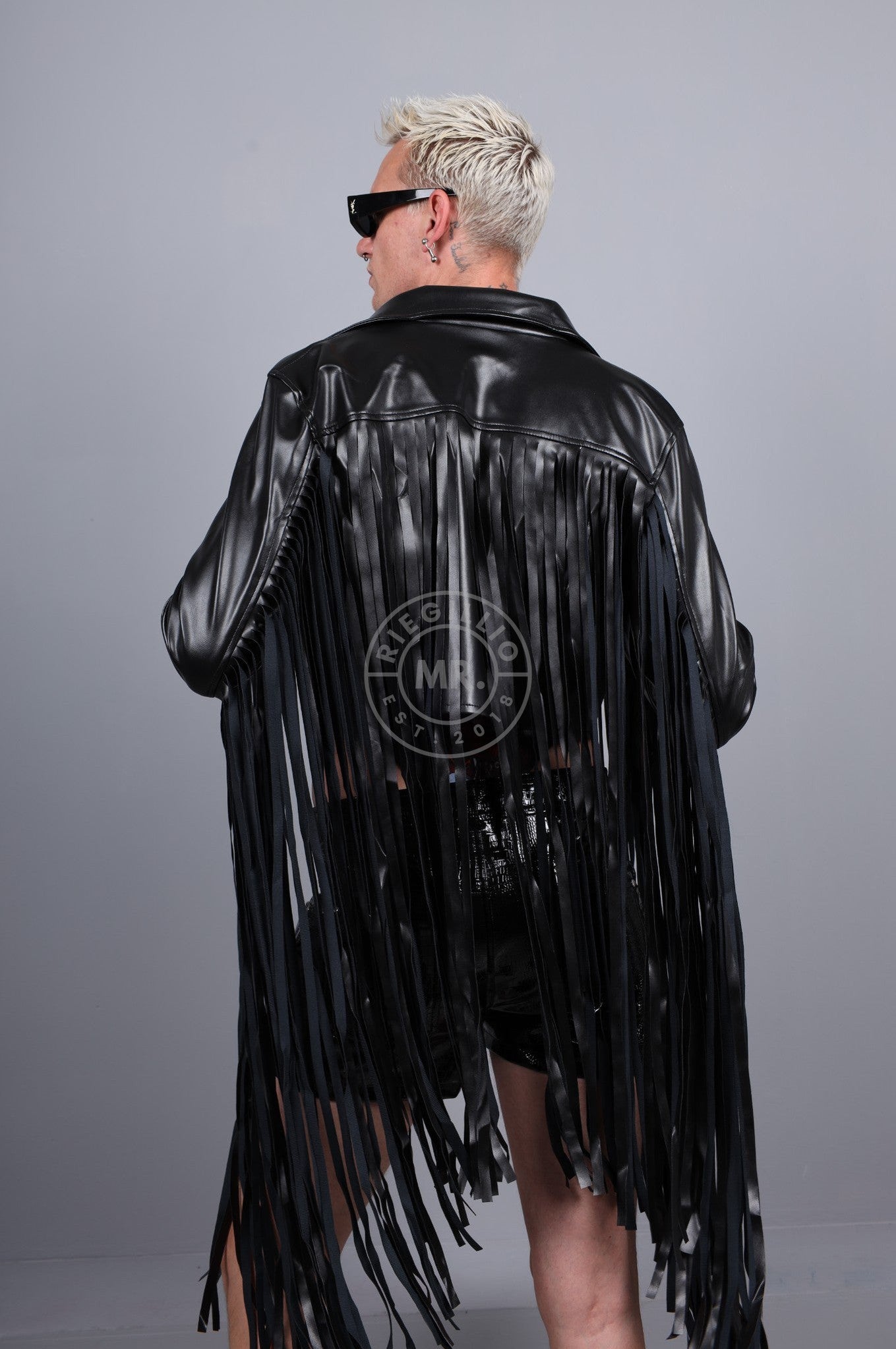 MR. Cropped Fringe Jacket - Black at MR. Riegillio