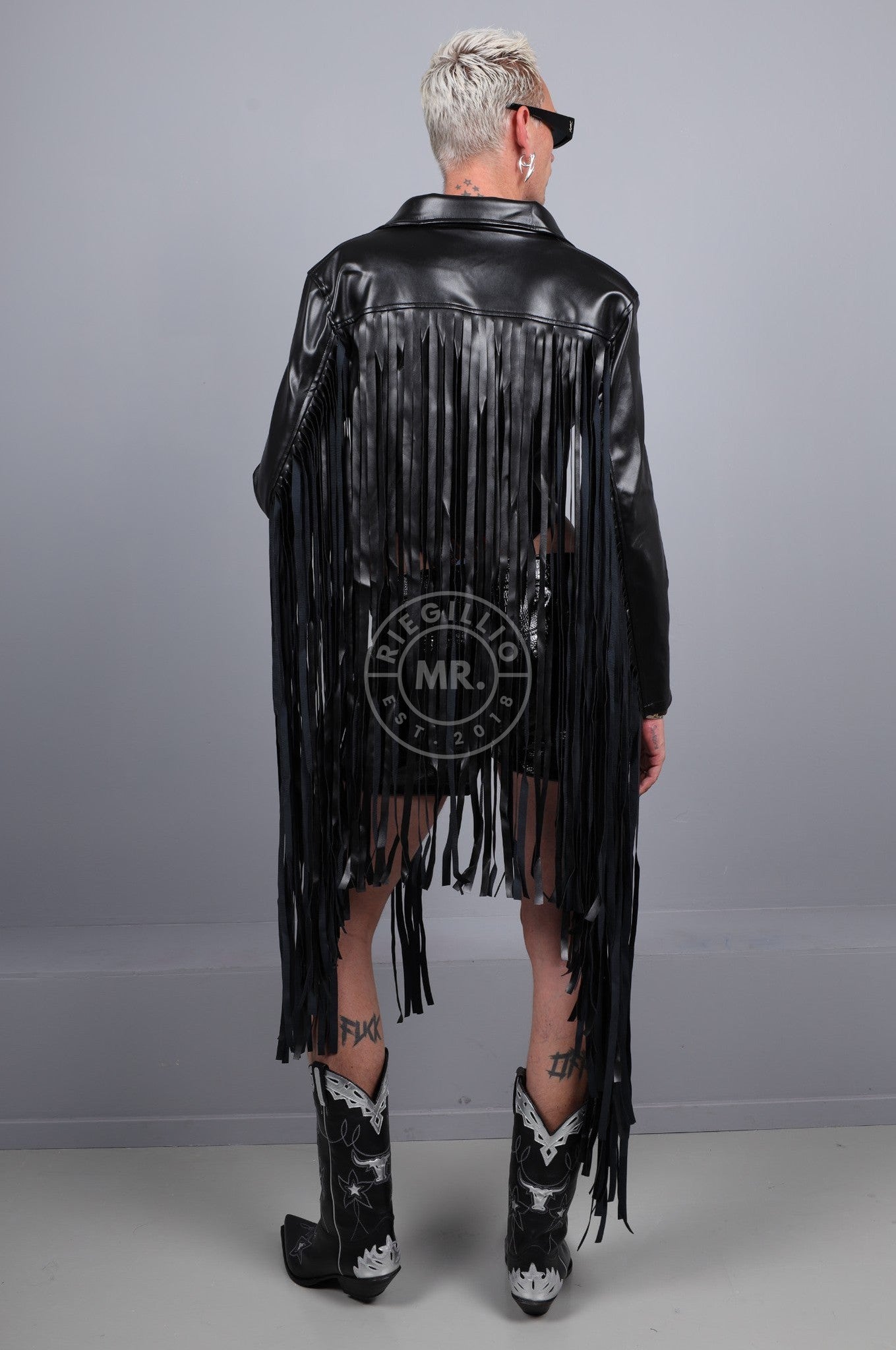 MR. Cropped Fringe Jacket - Black at MR. Riegillio
