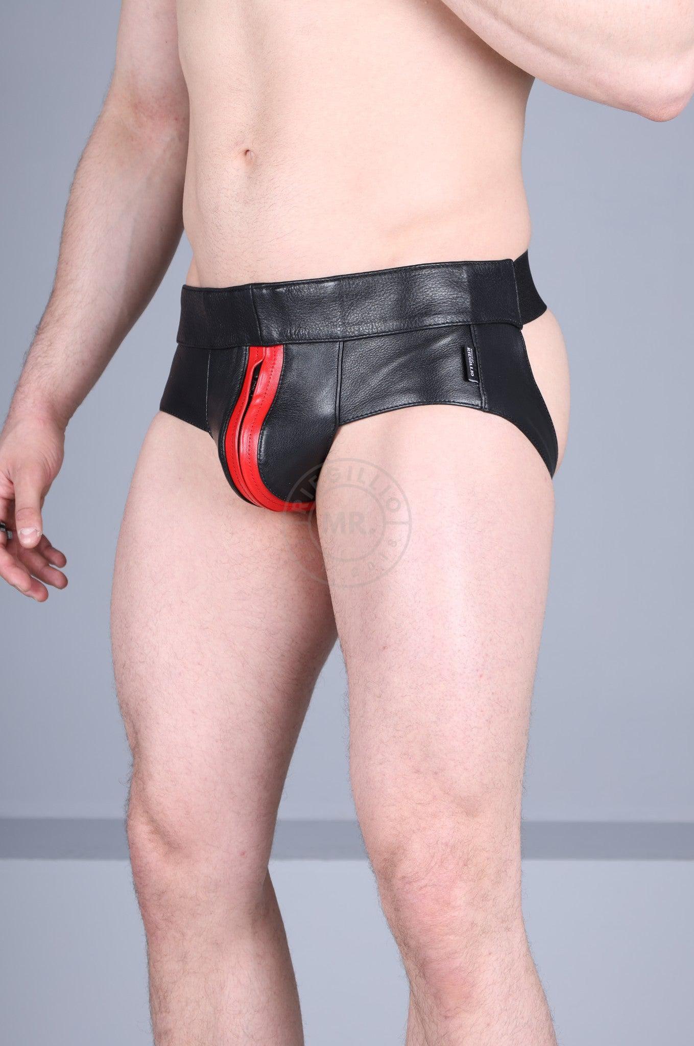 Power Leather Jockstrap - Red Stripe at MR. Riegillio