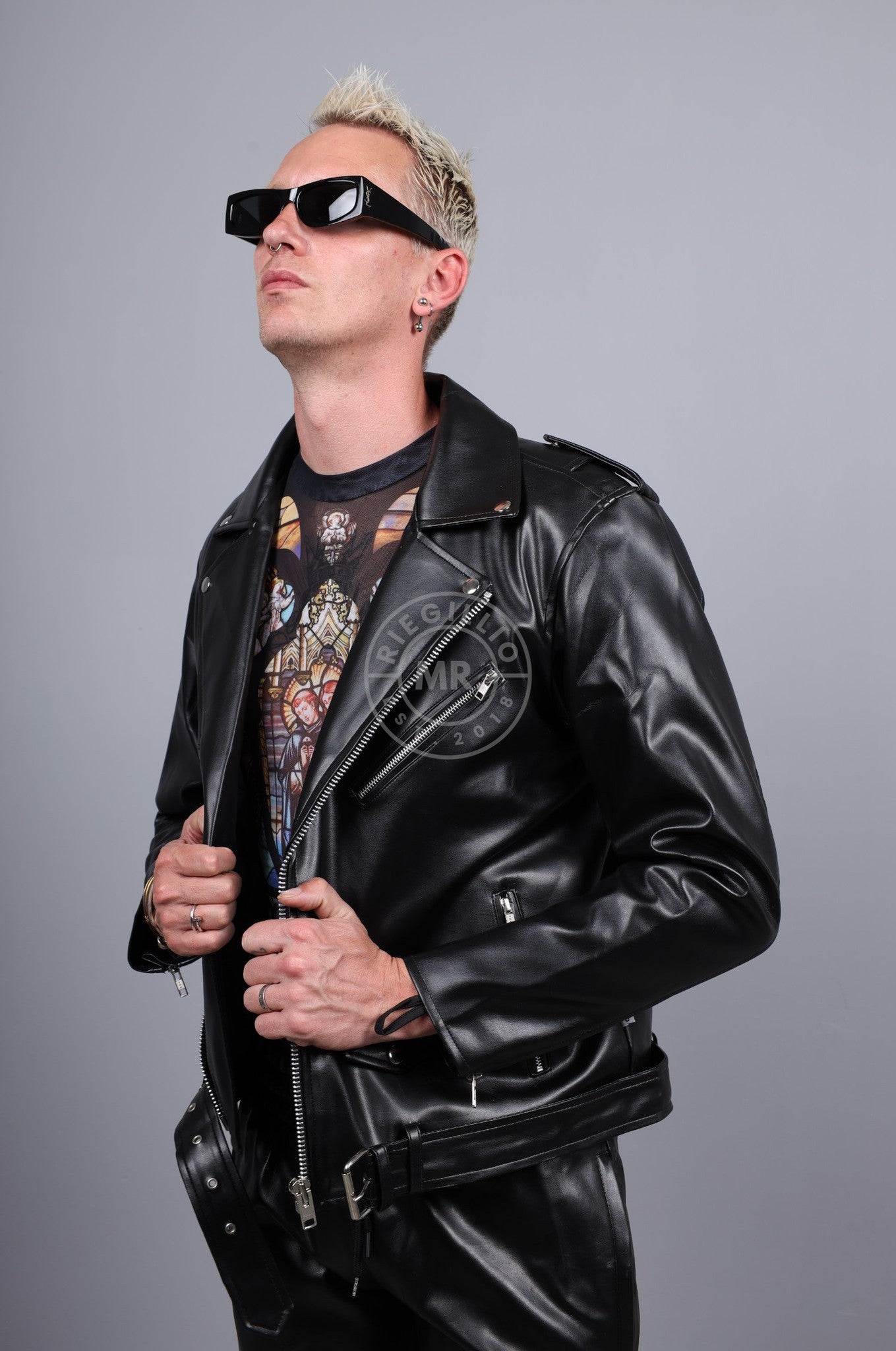 MR. Plain Brando Jacket - Black at MR. Riegillio