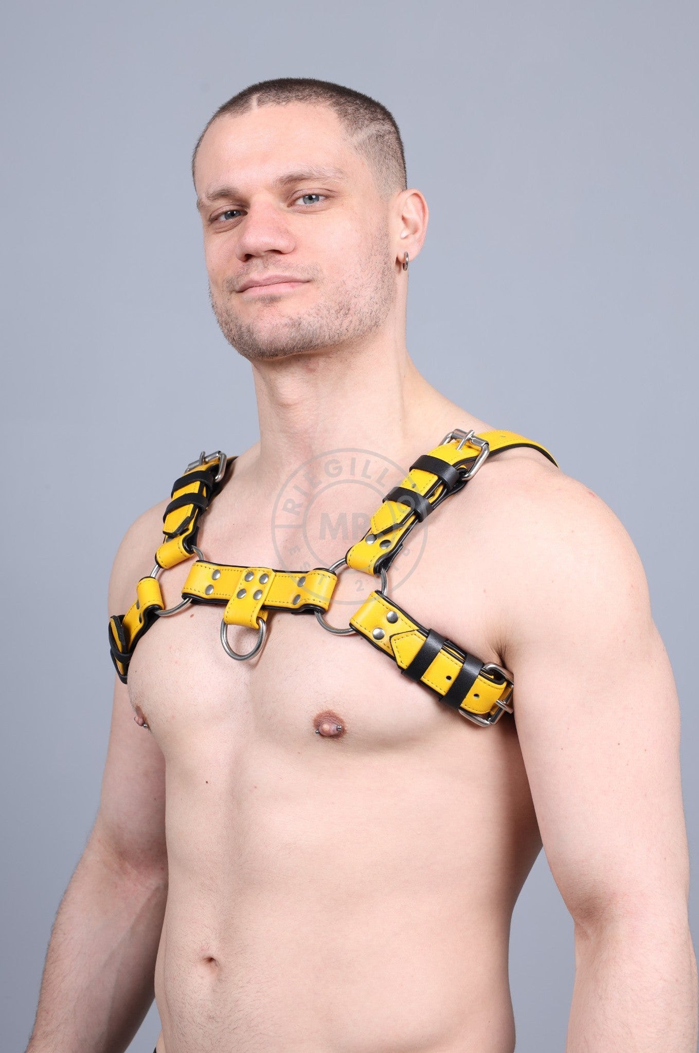 Leather Harness - Yellow at MR. Riegillio