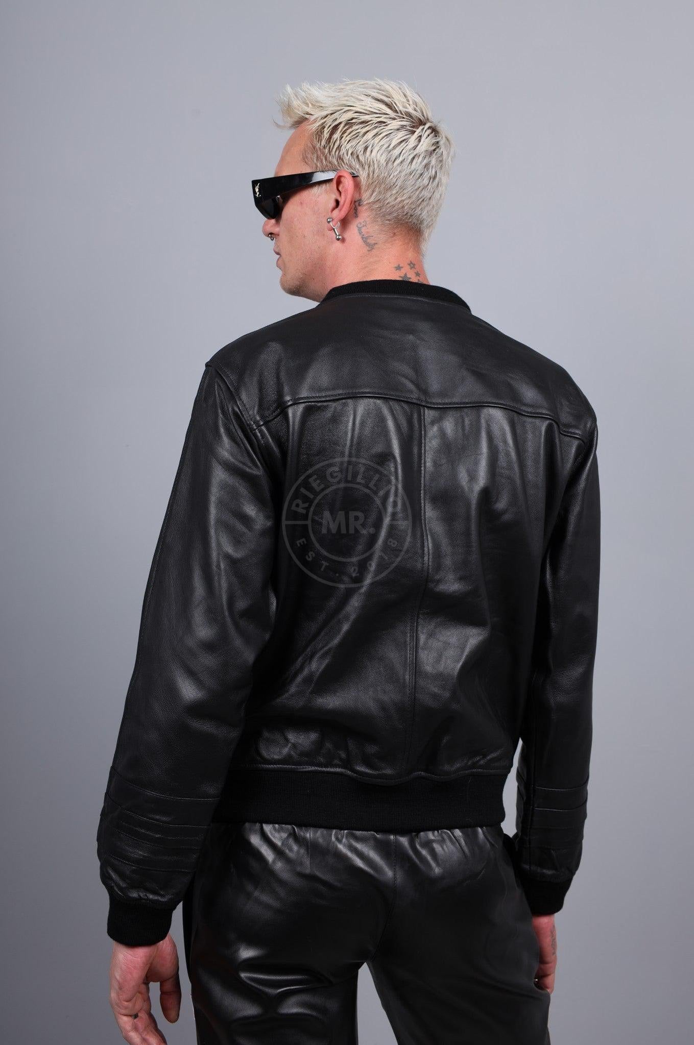 Full Black Leather Sweater at MR. Riegillio