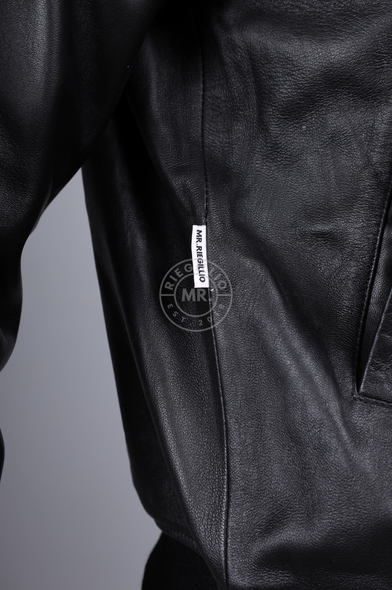 Full Black Leather Sweater at MR. Riegillio