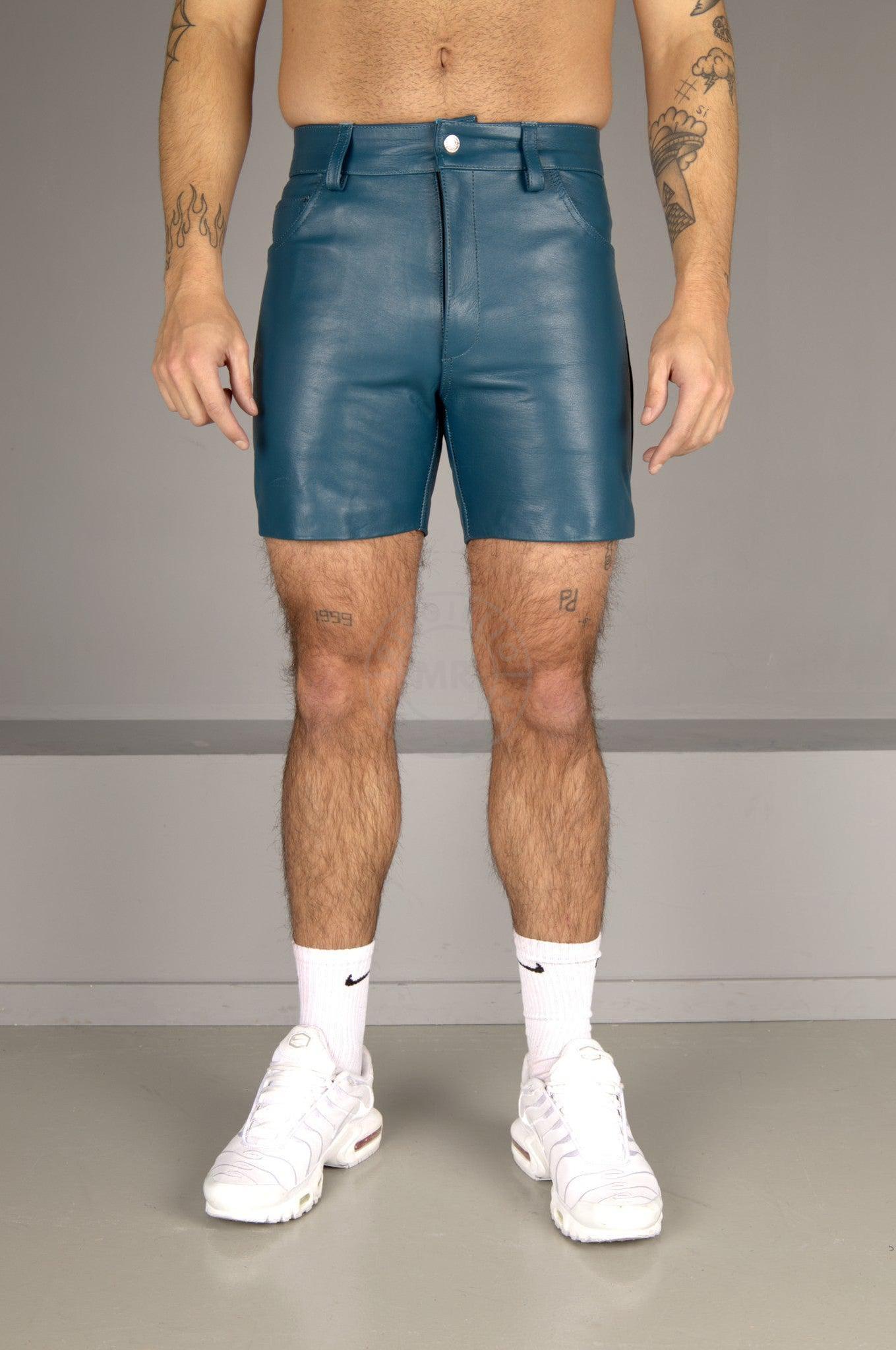 Leather 5 Pocket Short - Jeans Blue at MR. Riegillio