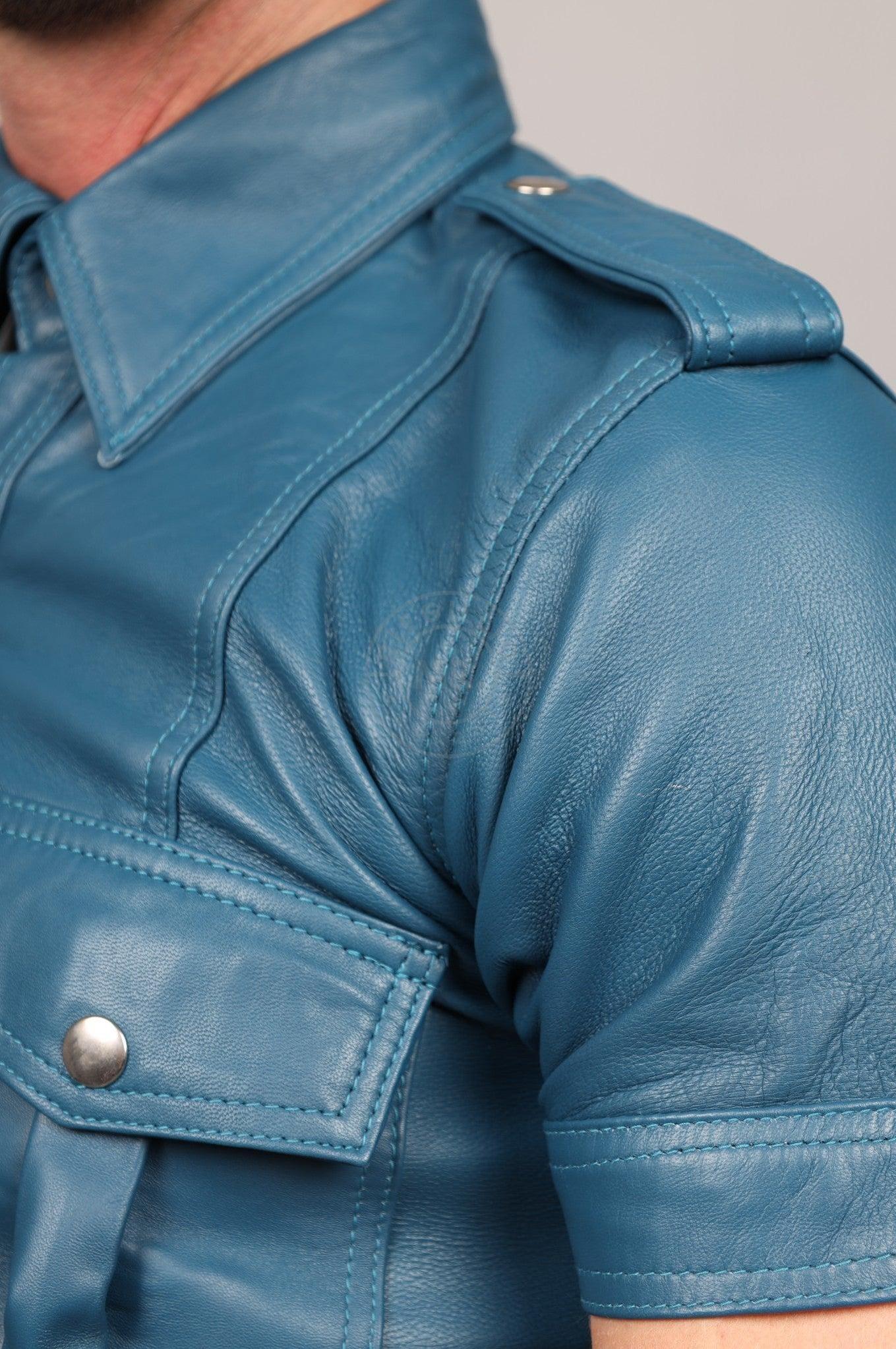 Jeans Blue Leather Shirt at MR. Riegillio