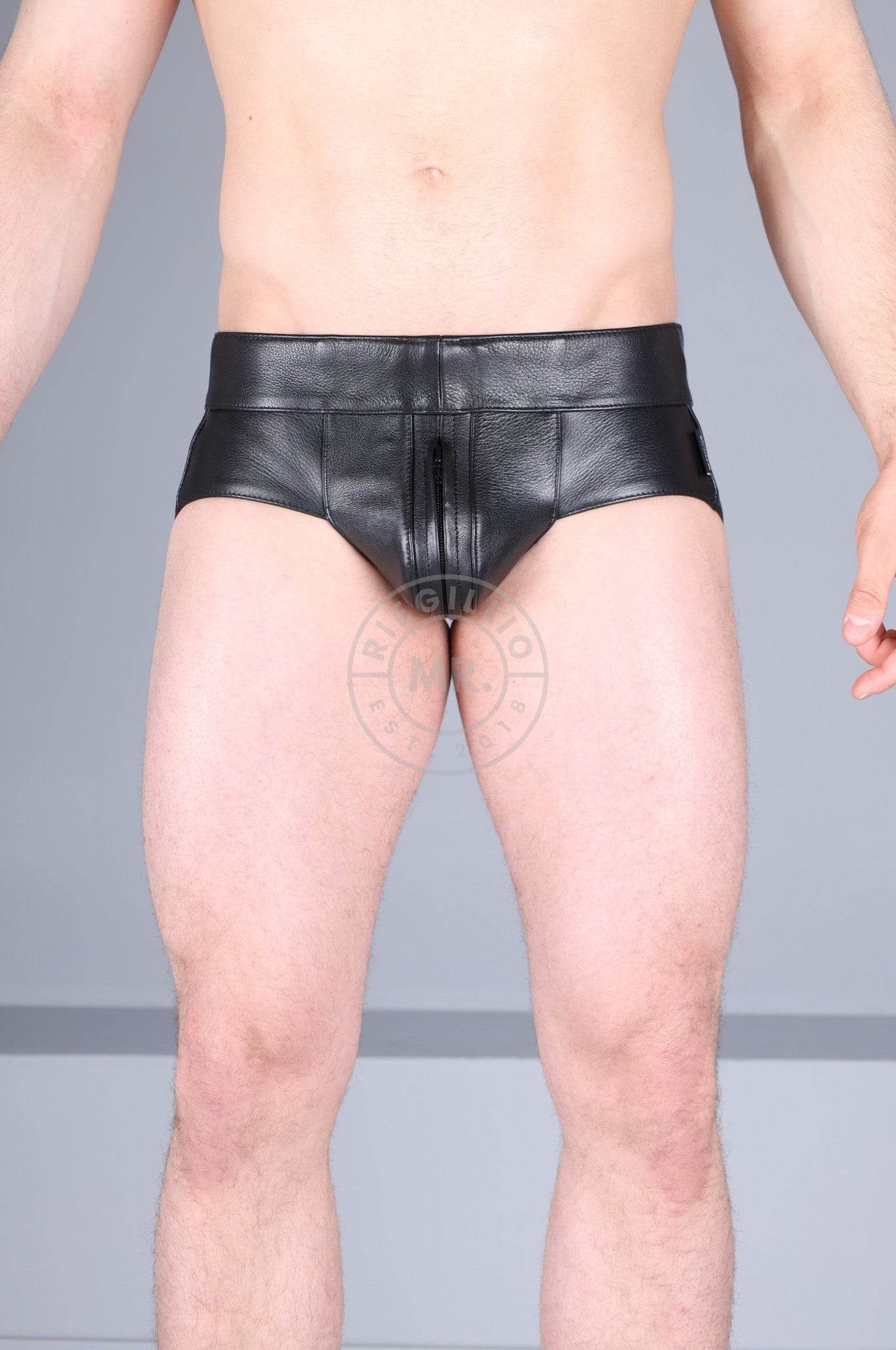 Power Leather Jockstrap - Full Black at MR. Riegillio