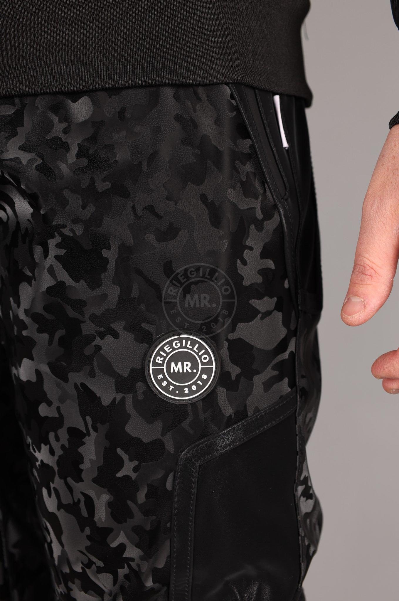 Camo Vegan Leather Tracksuit Pants at MR. Riegillio