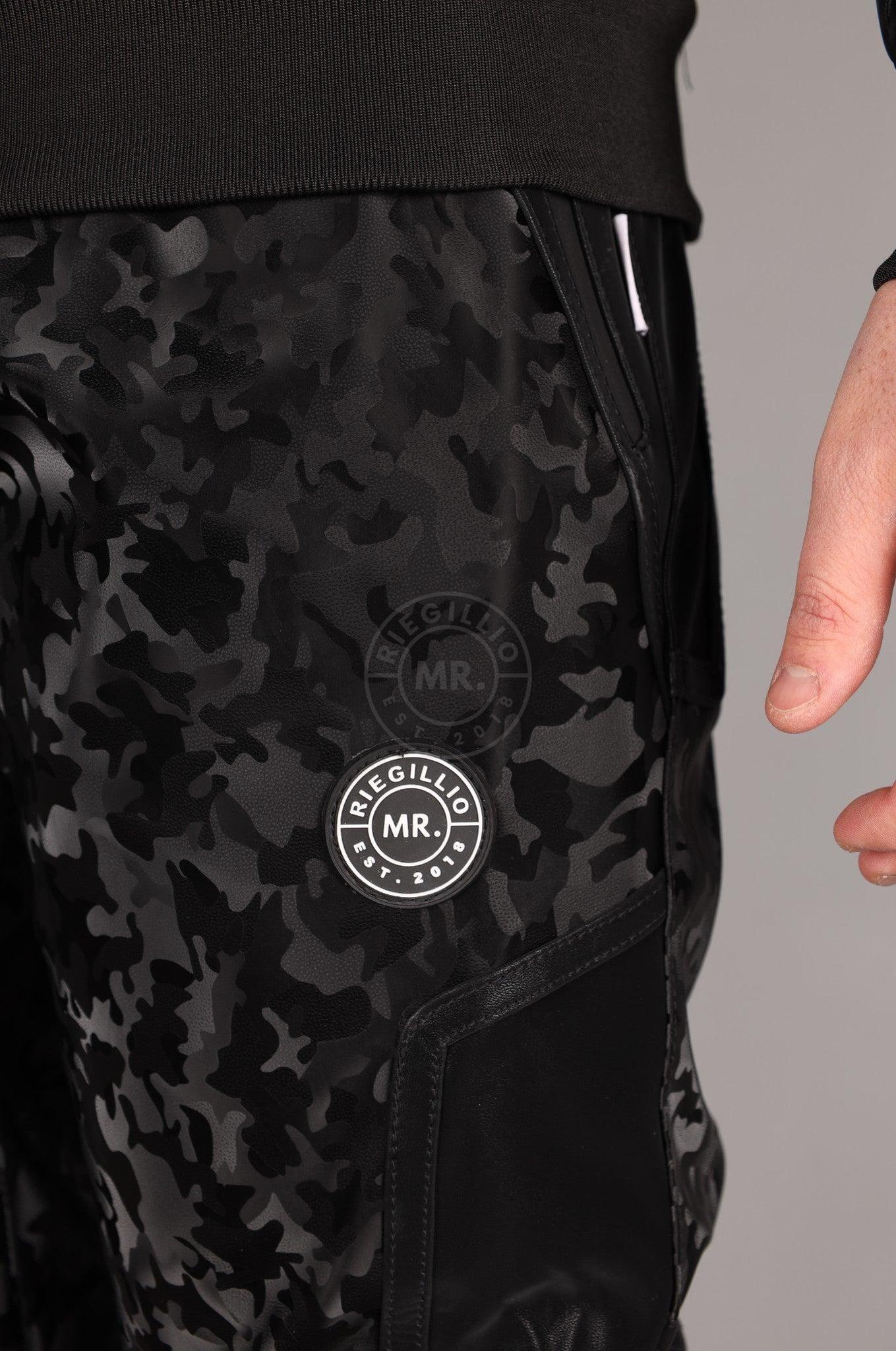 Camo Vegan Leather Tracksuit Pants at MR. Riegillio