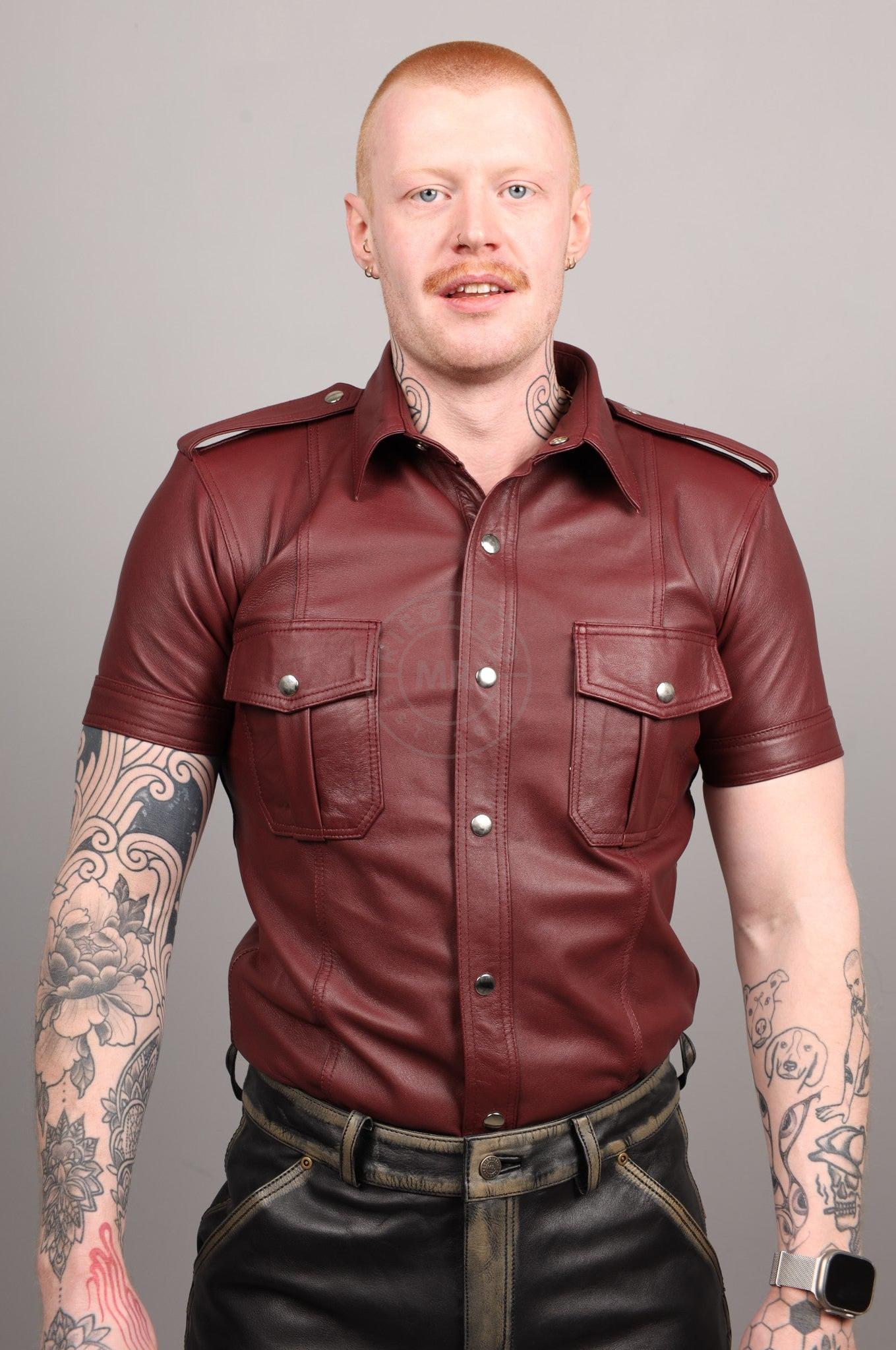 Burgundy Leather Shirt at MR. Riegillio