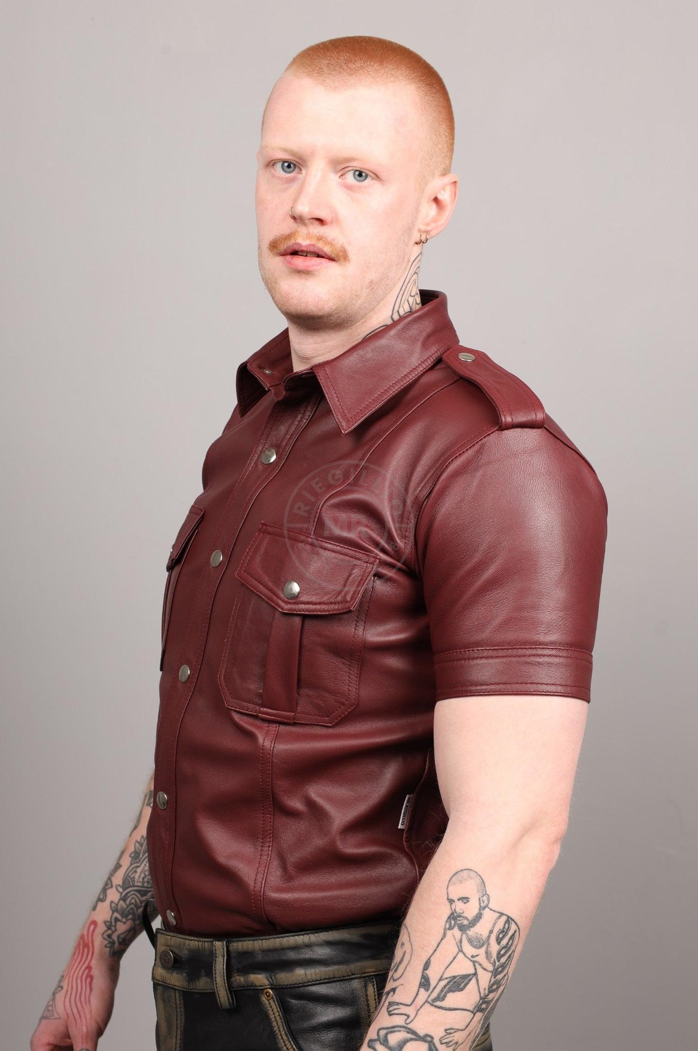 Burgundy Leather Shirt at MR. Riegillio