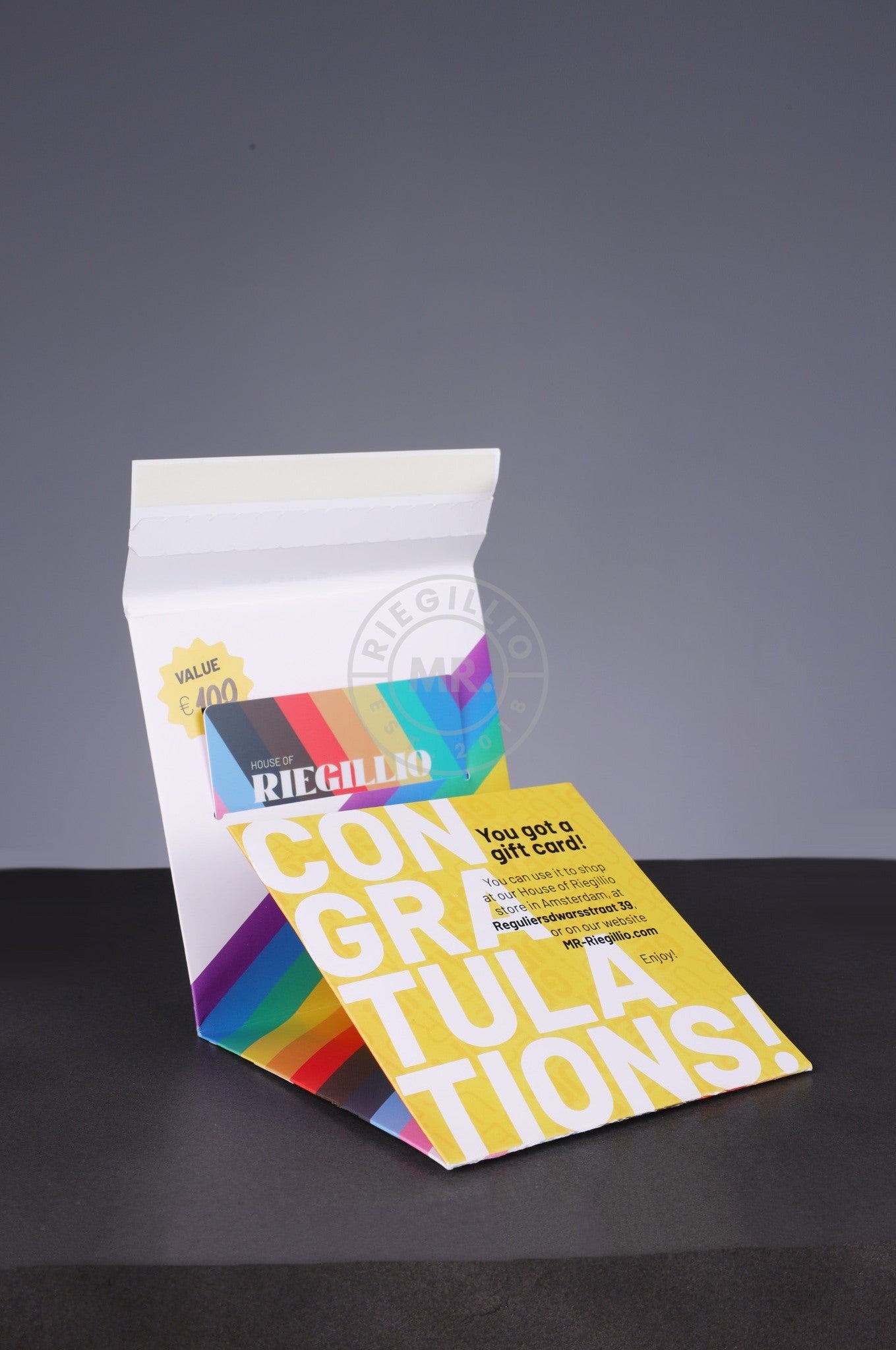 Printed Gift Card at MR. Riegillio