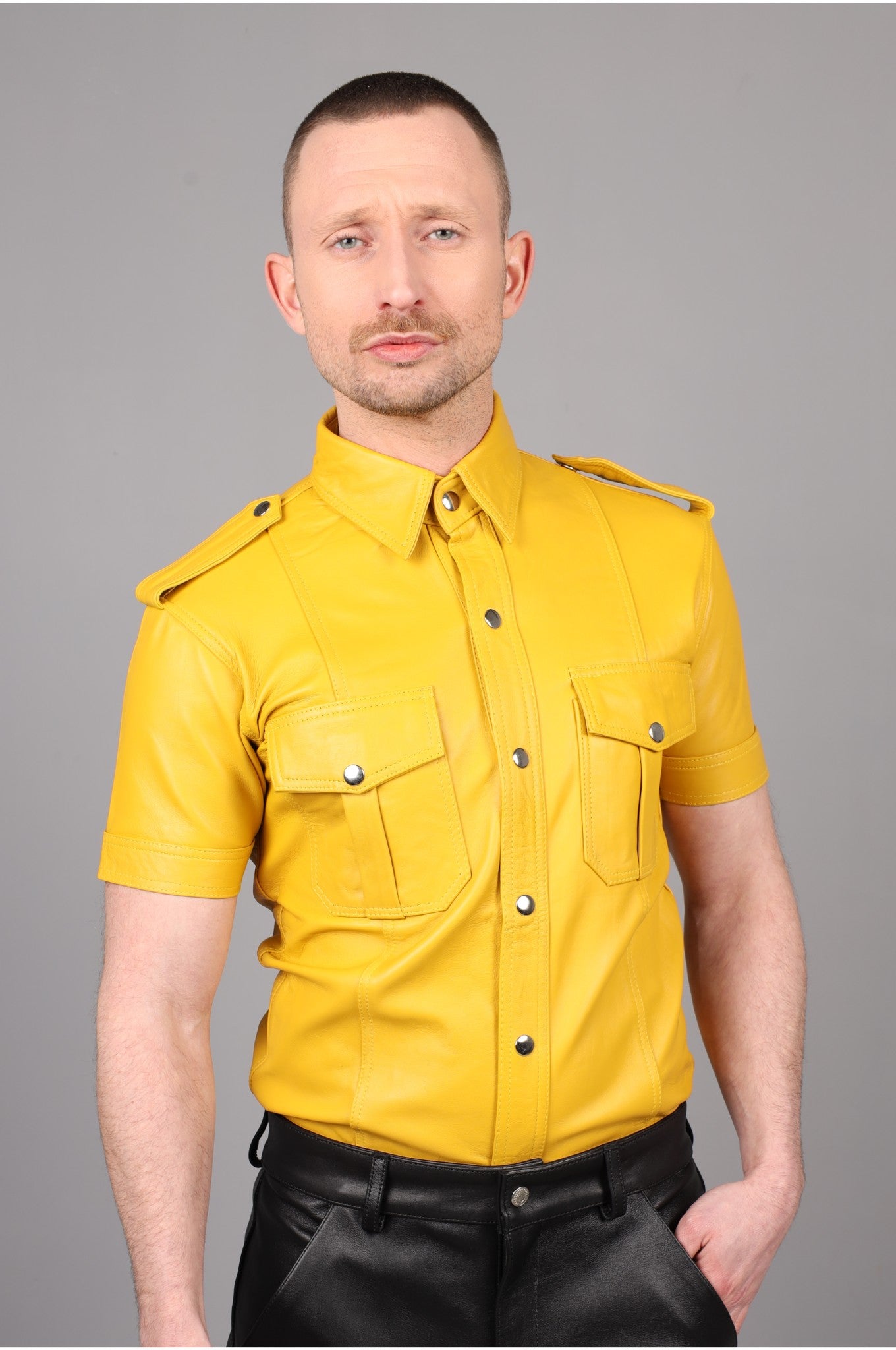 Yellow Leather Shirt