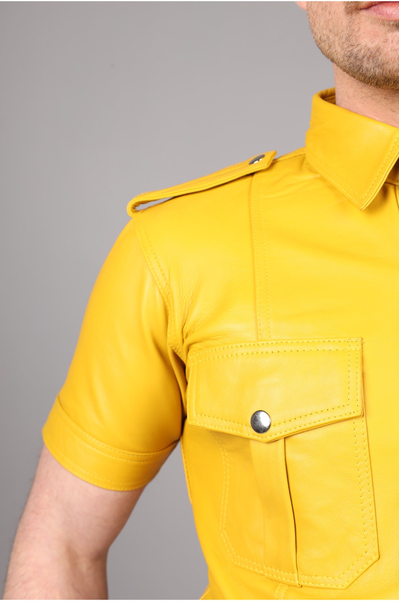 Yellow Leather Shirt