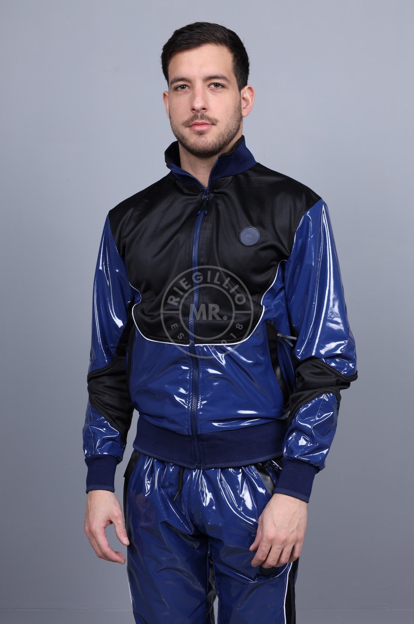 PVC 24 Tracksuit Jacket - Blue at MR. Riegillio