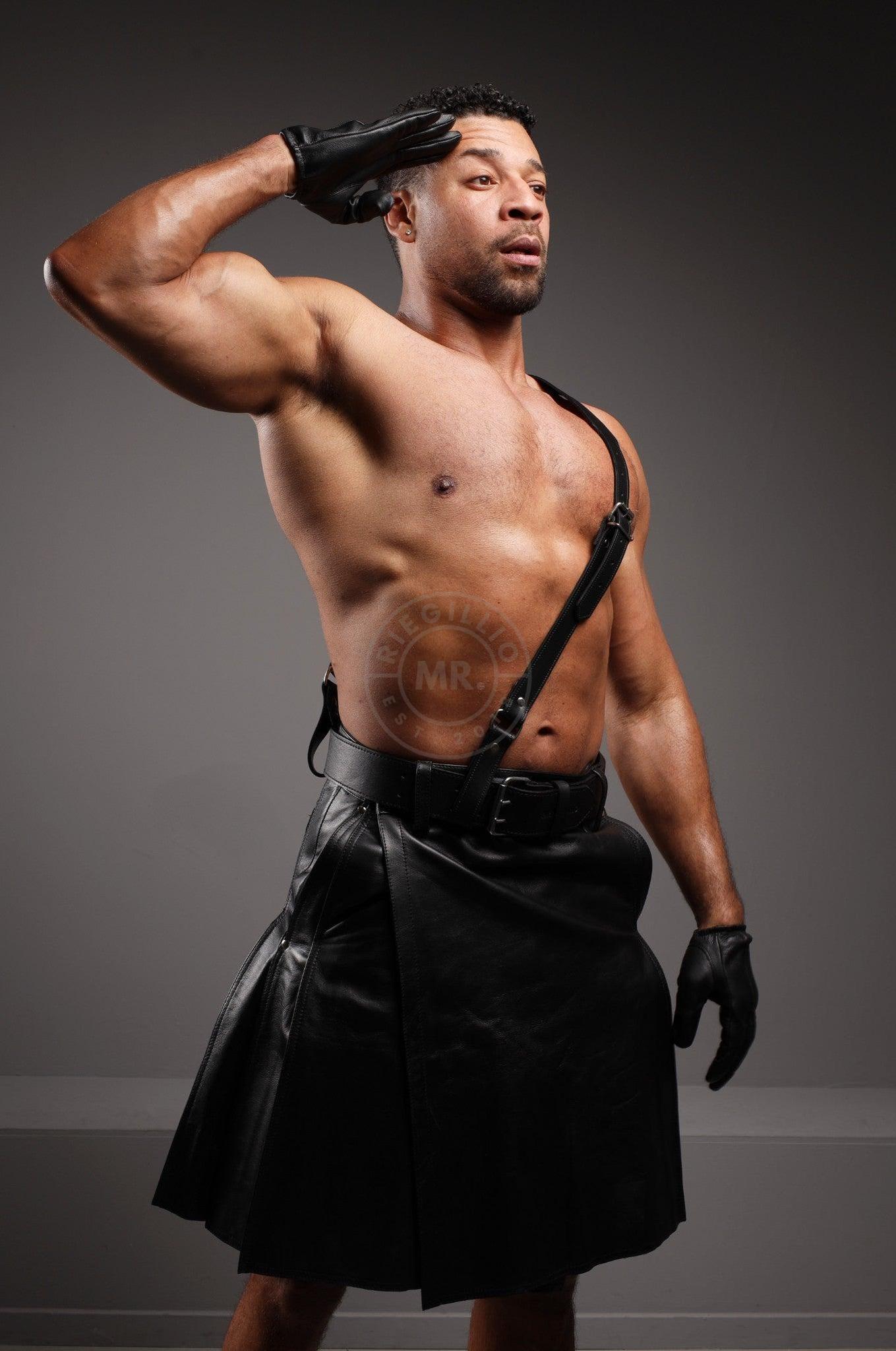 Black Leather Kilt at MR. Riegillio